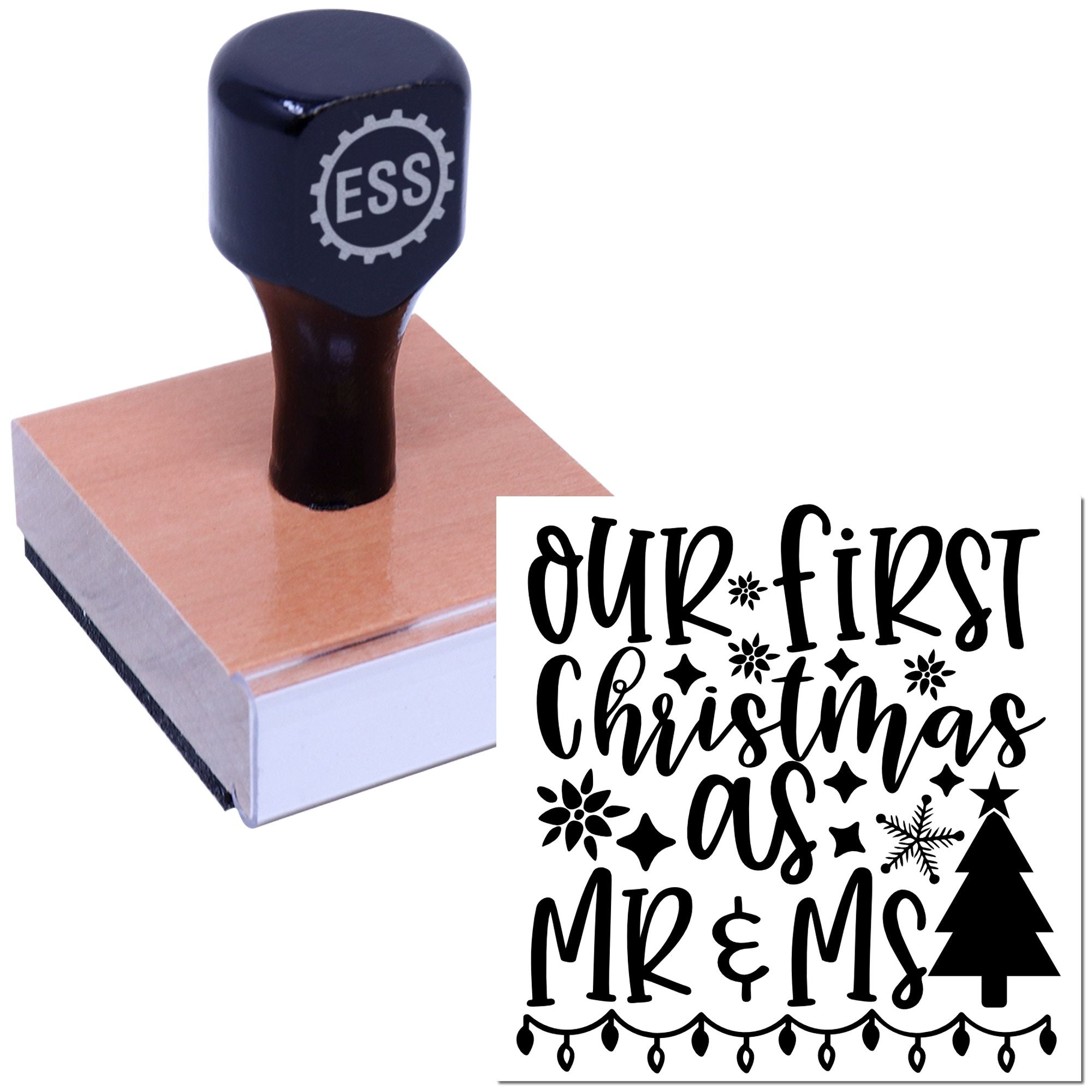 Newlywed Holiday Bliss Scrapbook Rubber Stamp