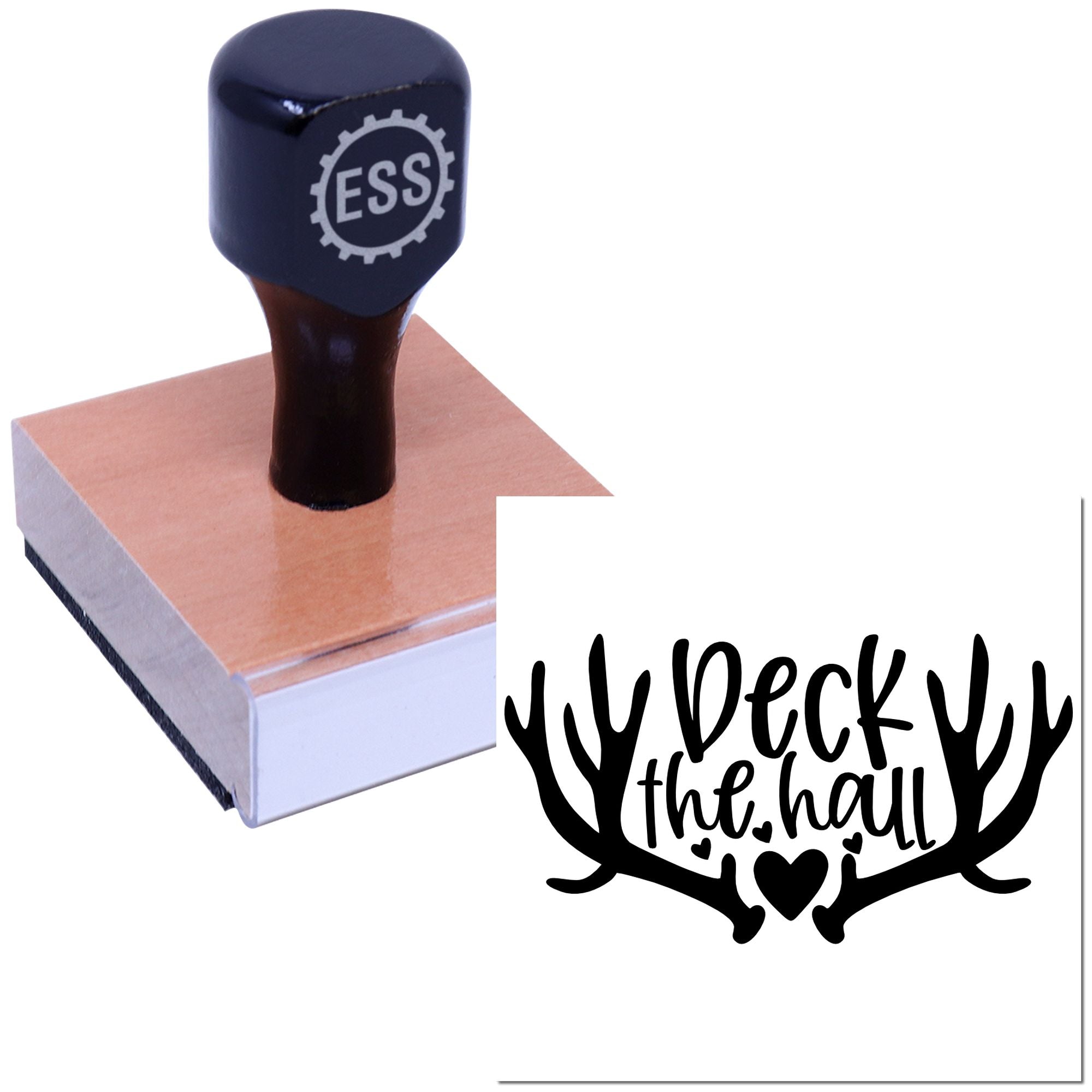 Festive Antler Heart Scrapbooking Rubber Stamp