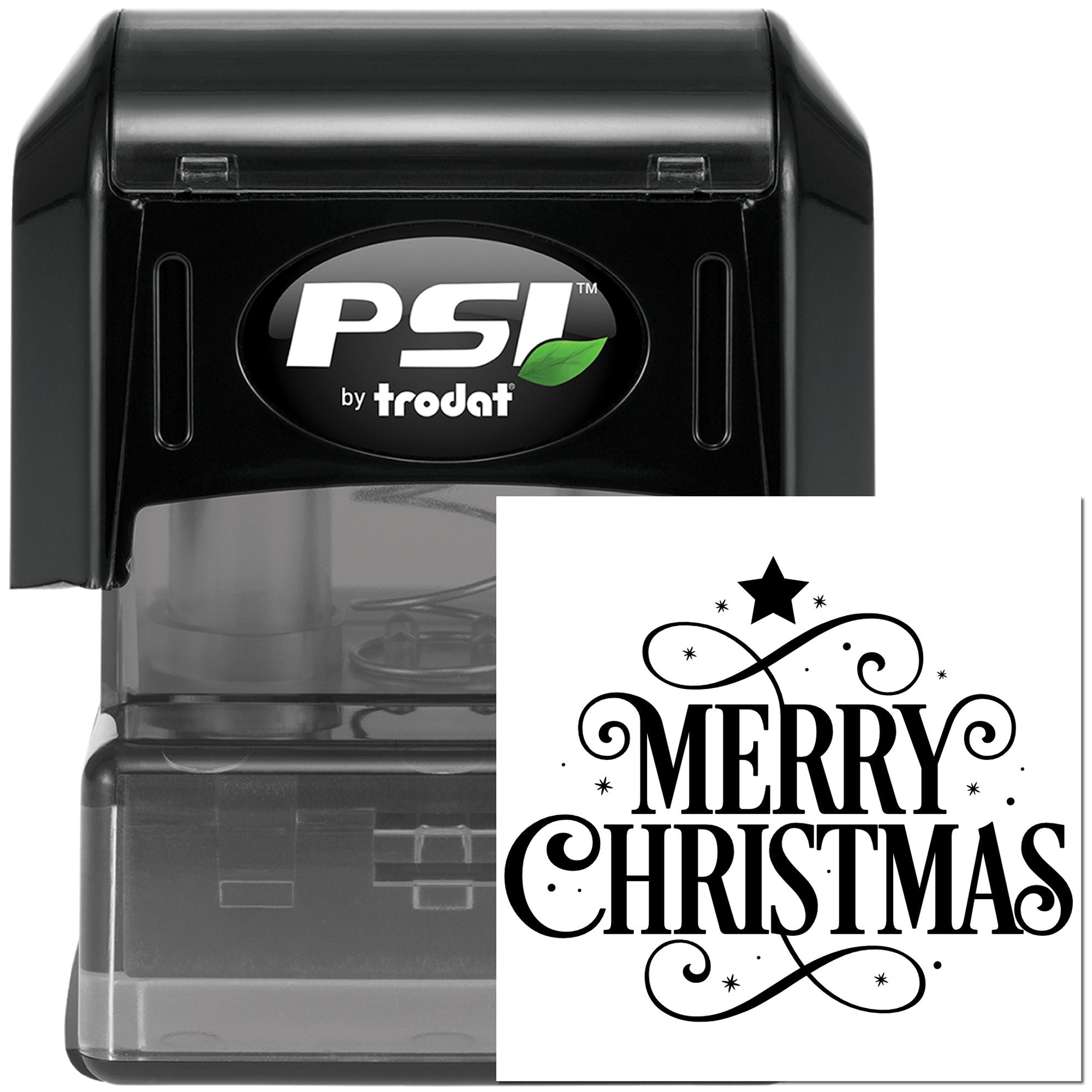 Pre-Inked Merry Christmas Card Craft Stamp