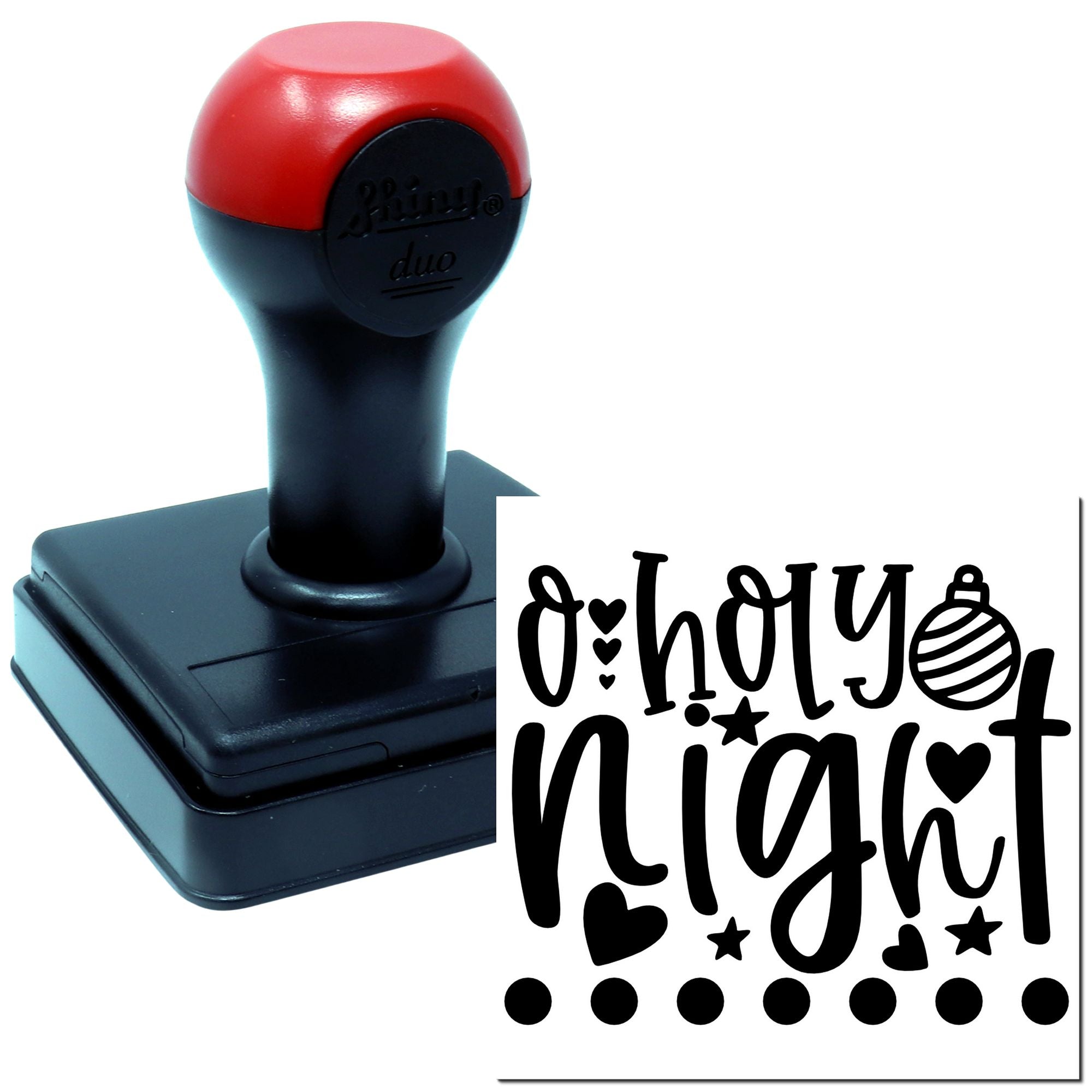 Duo Festive Ornamental Oh Holy Night Design Hand Stamp