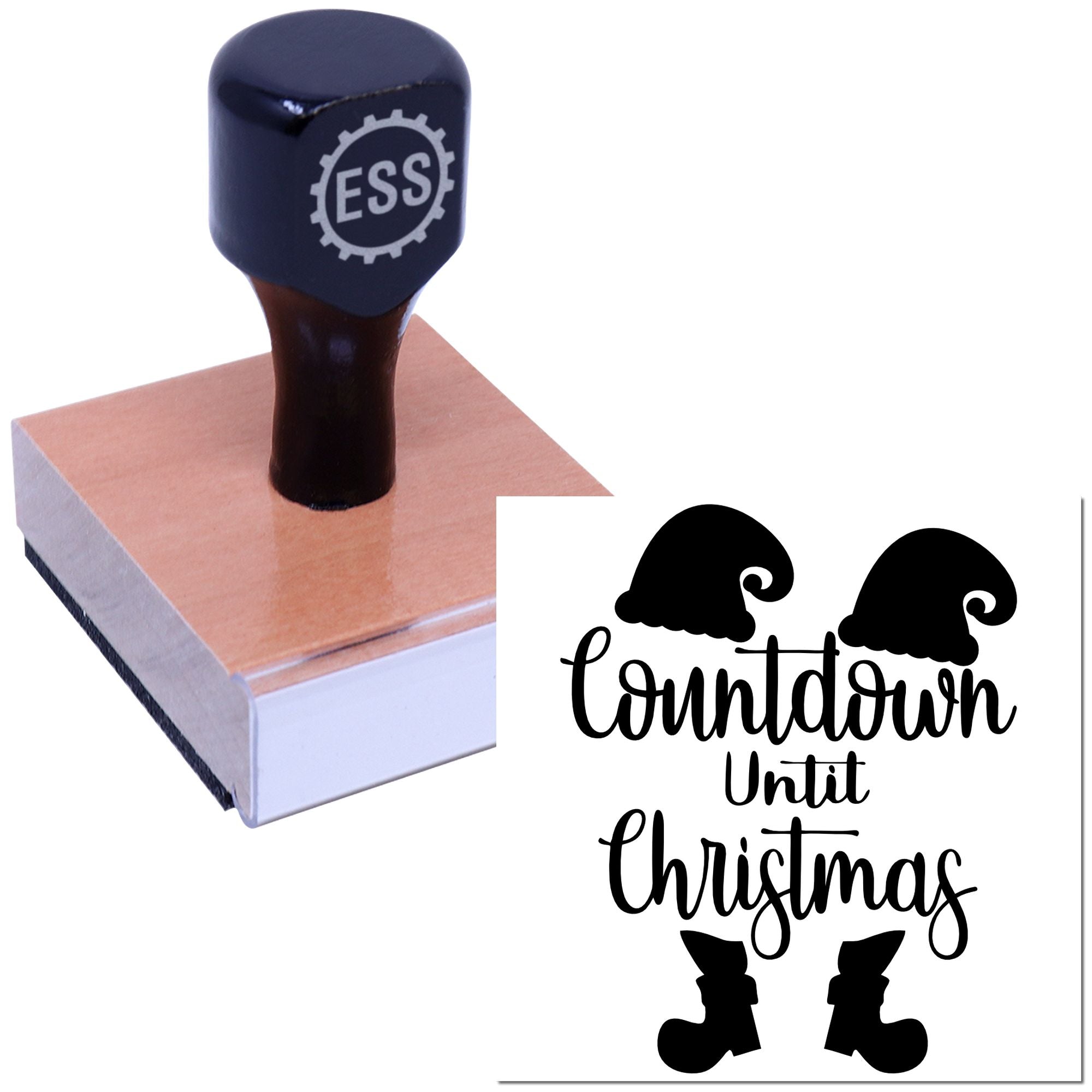 Christmas Countdown Sign Papercraft Rubber Stamp