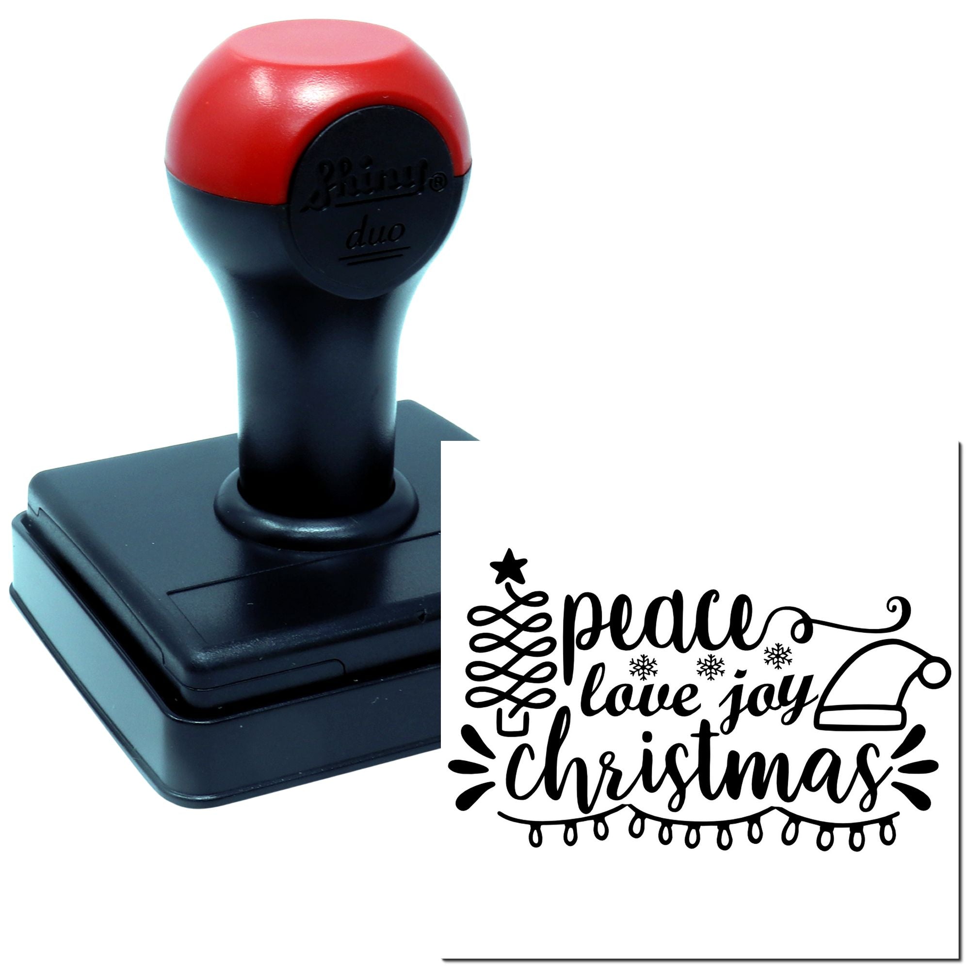 Duo Peace Love Joy Christmas Holiday Hand Stamp