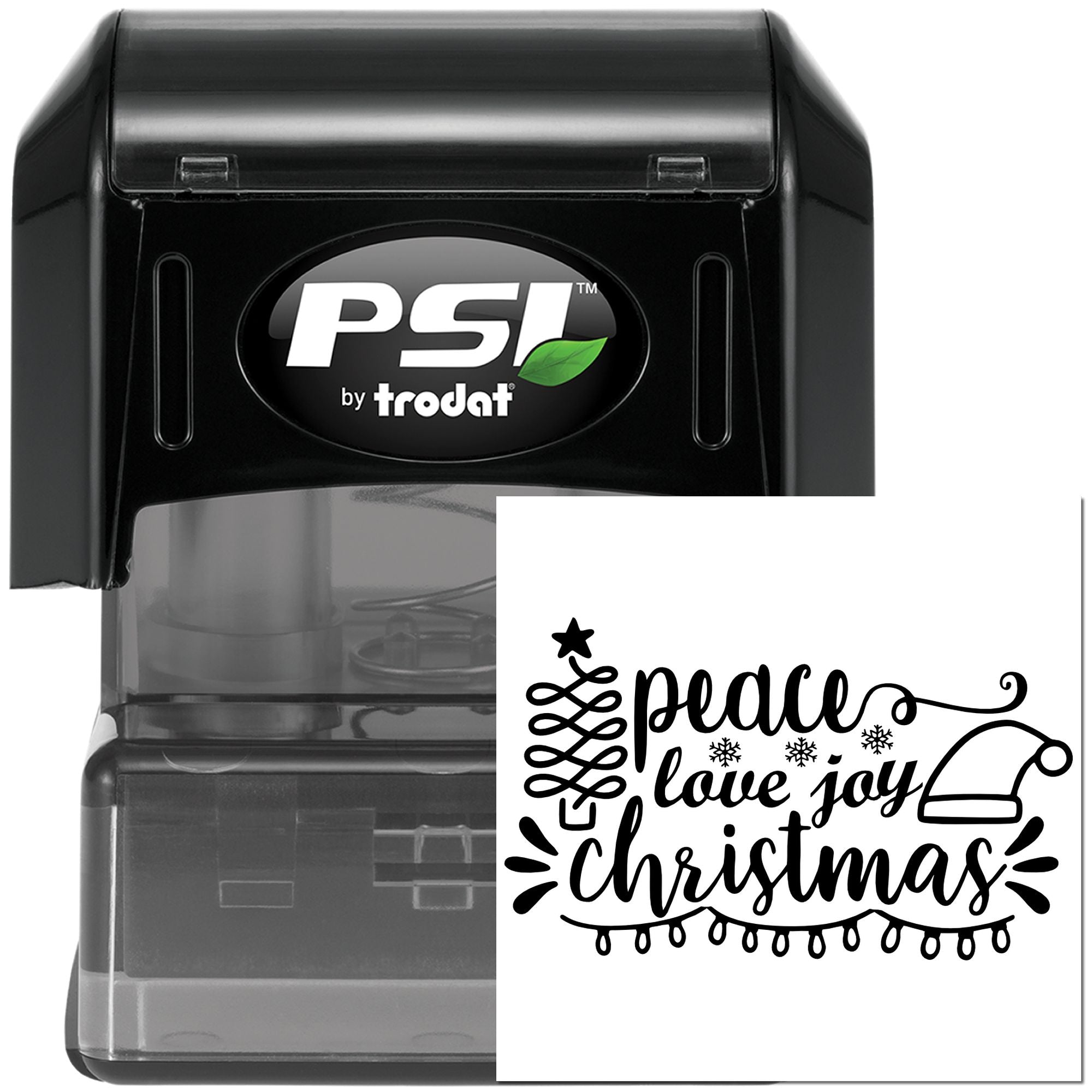 Pre-Inked Peace Love Christmas Handcraft Stamp