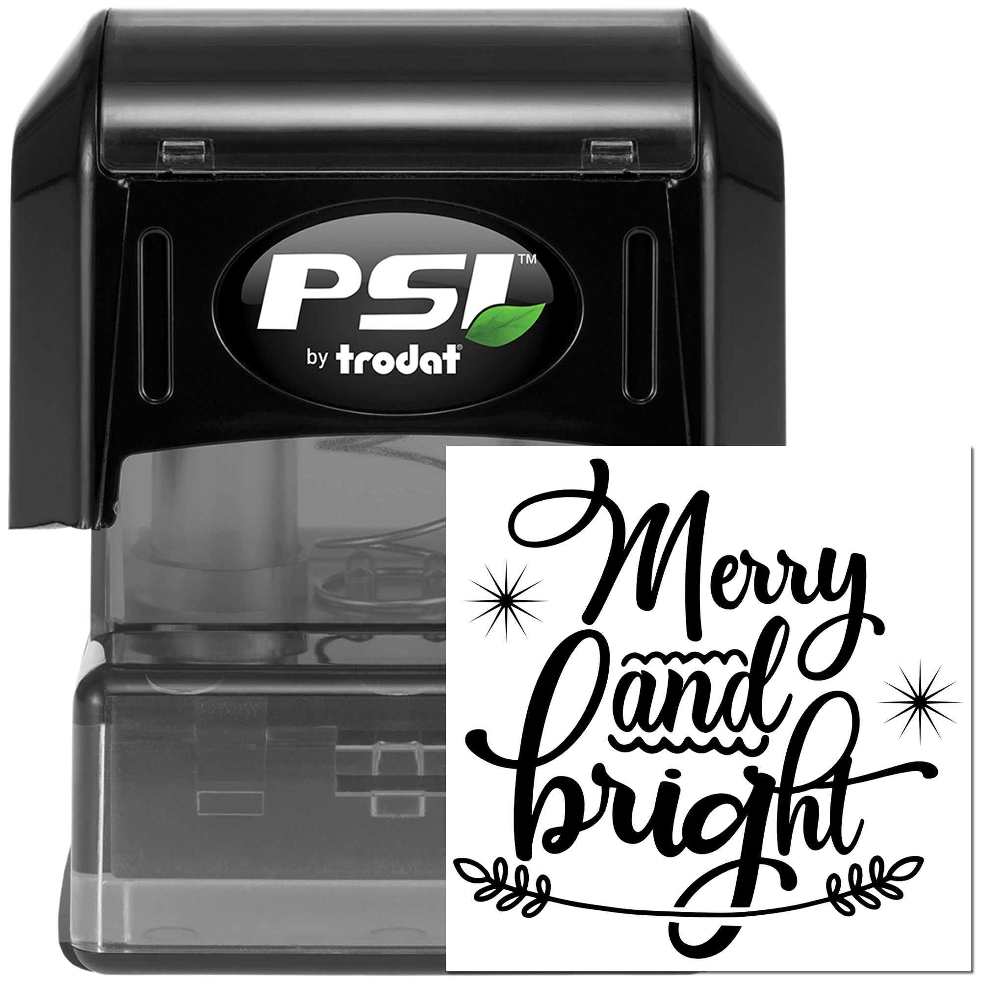 Pre-Inked Merry And Bright Paper Goods Stamp