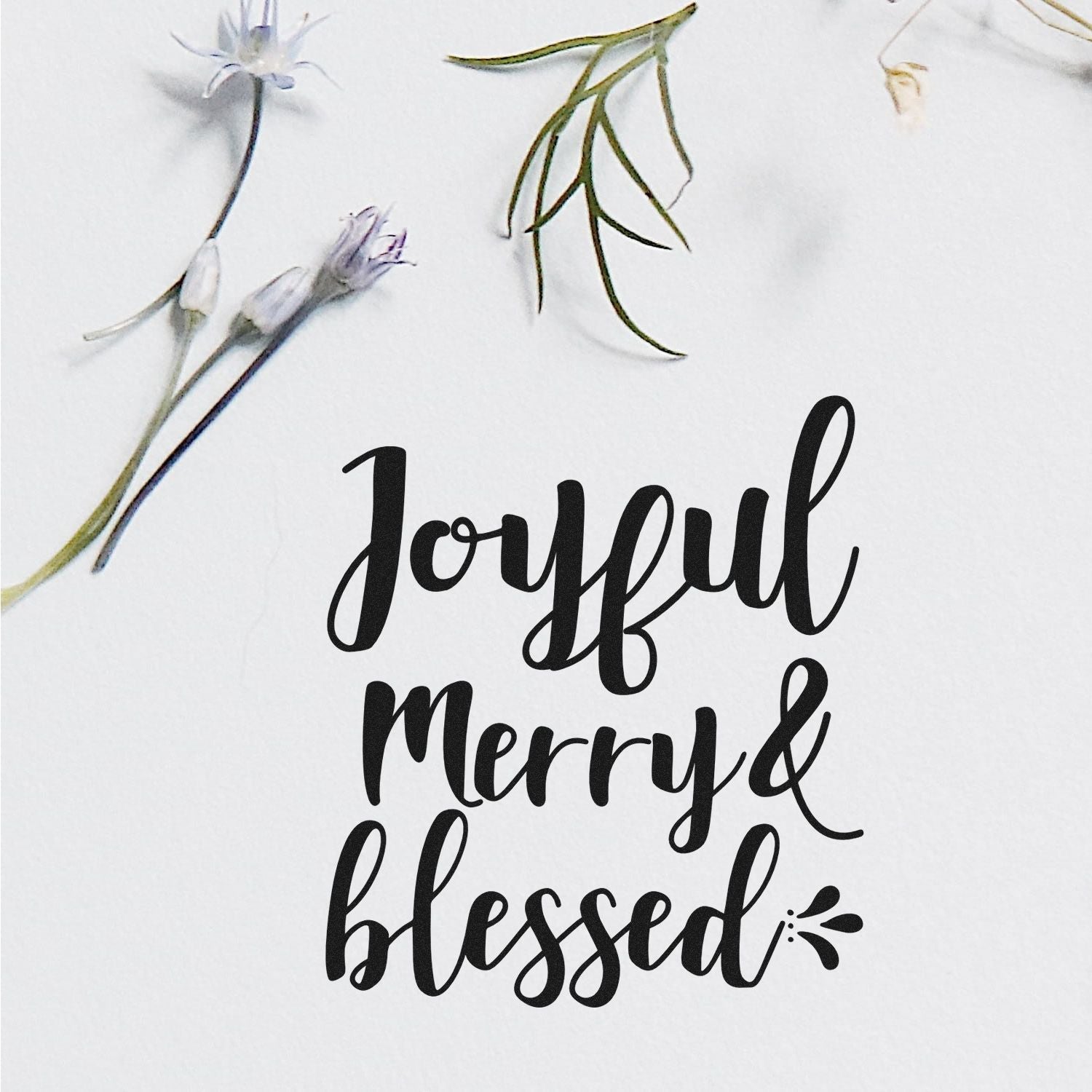 Pre-Inked Joyful Merry Blessed Favor Tag Stamp