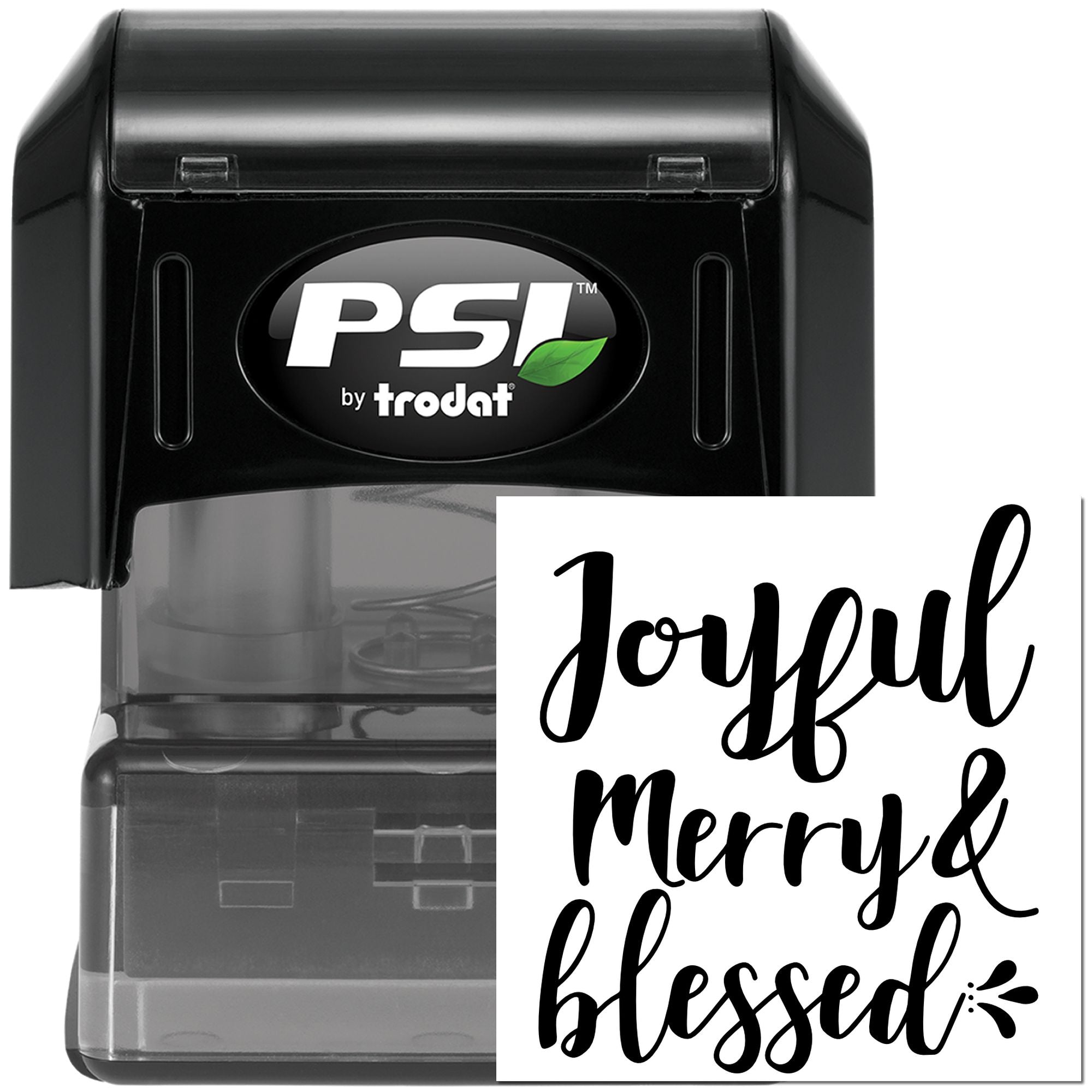 Pre-Inked Joyful Merry Blessed Favor Tag Stamp