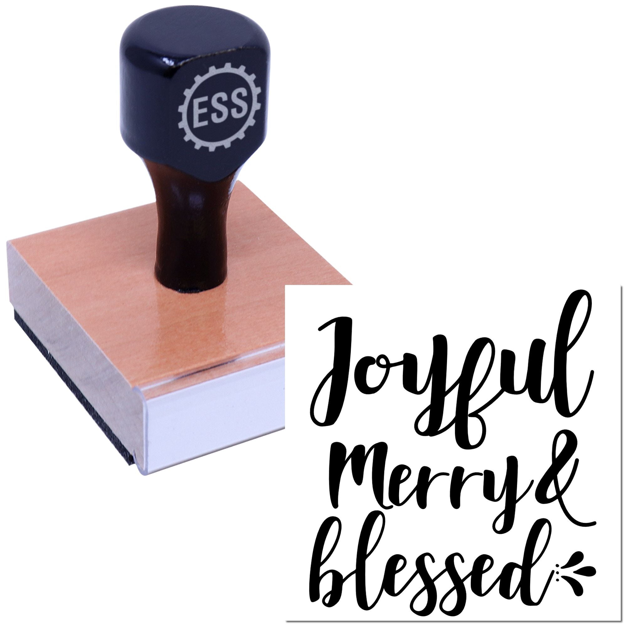 Festive Joyful Blessings Craft Rubber Stamp