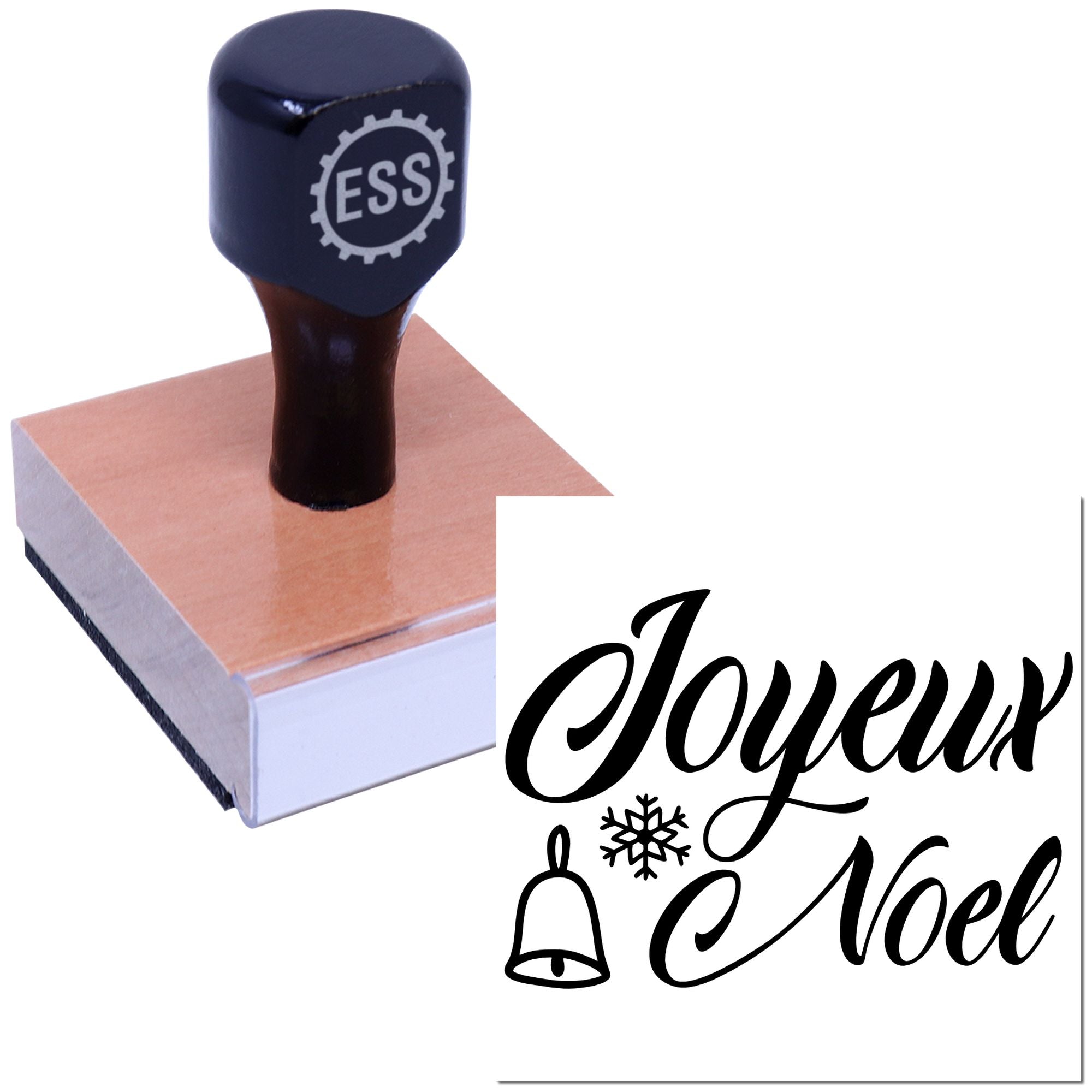 French Christmas Greeting Scrapbook Rubber Stamp