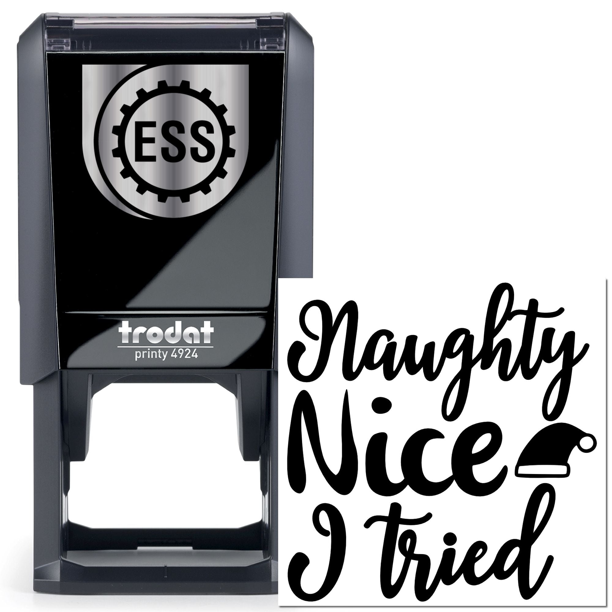 Self-Inking Naughty Nice Handcraft Stamp