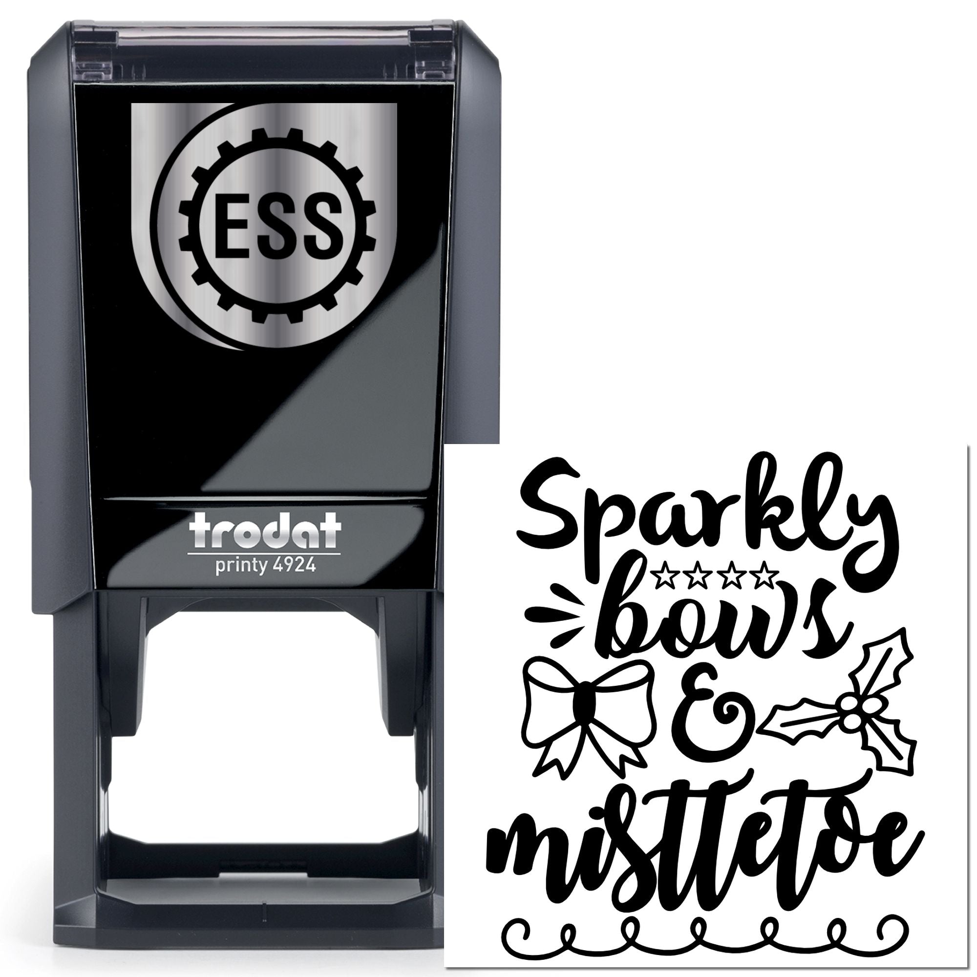 Self-Inking Sparkly Mistletoe Postcard Stamp