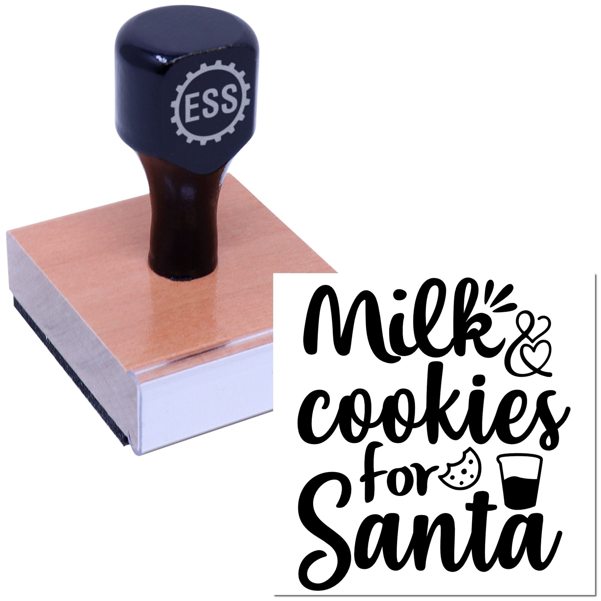 Festive Santa Snack Place Card Rubber Stamp