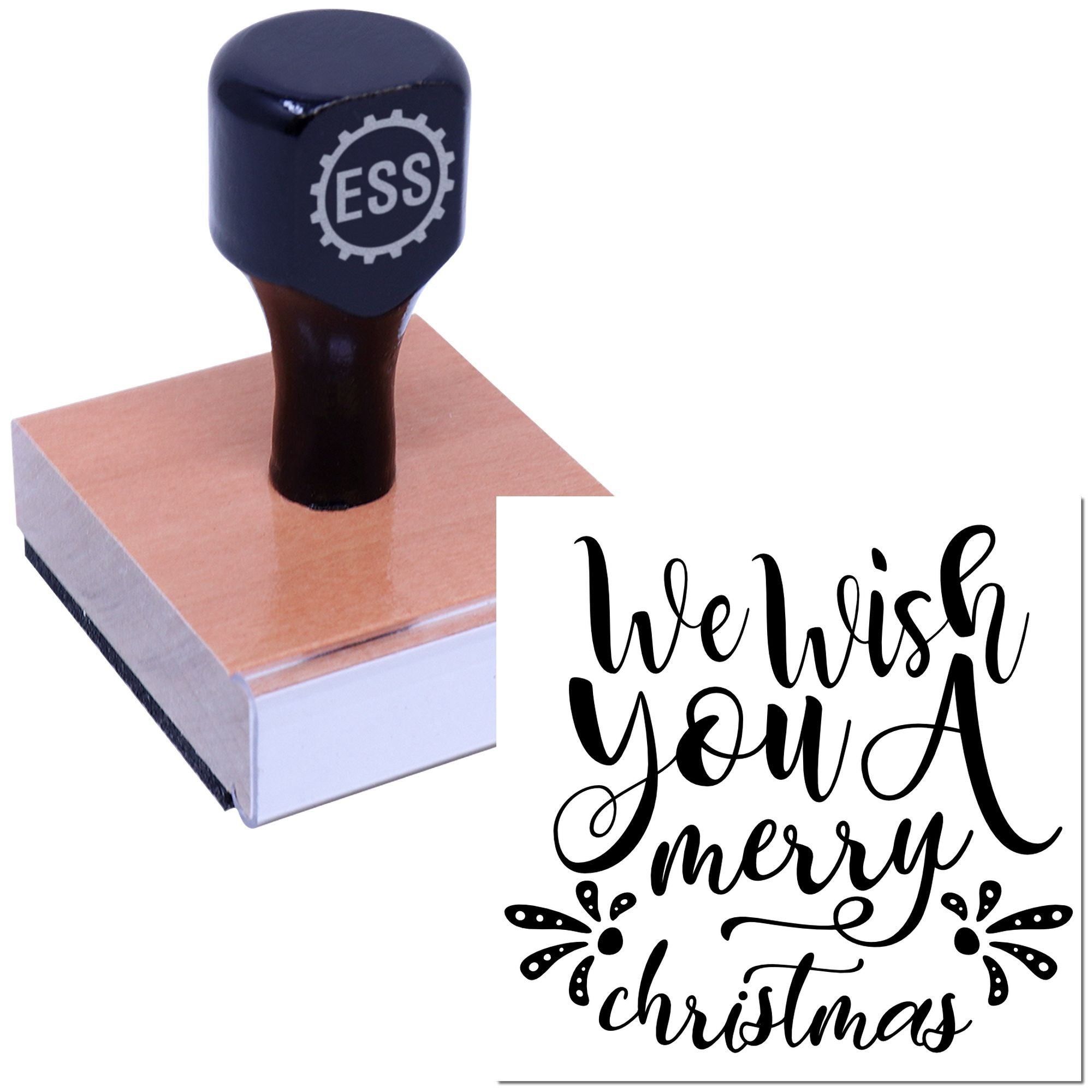 Holiday Handwritten Cheer Craft Rubber Stamp