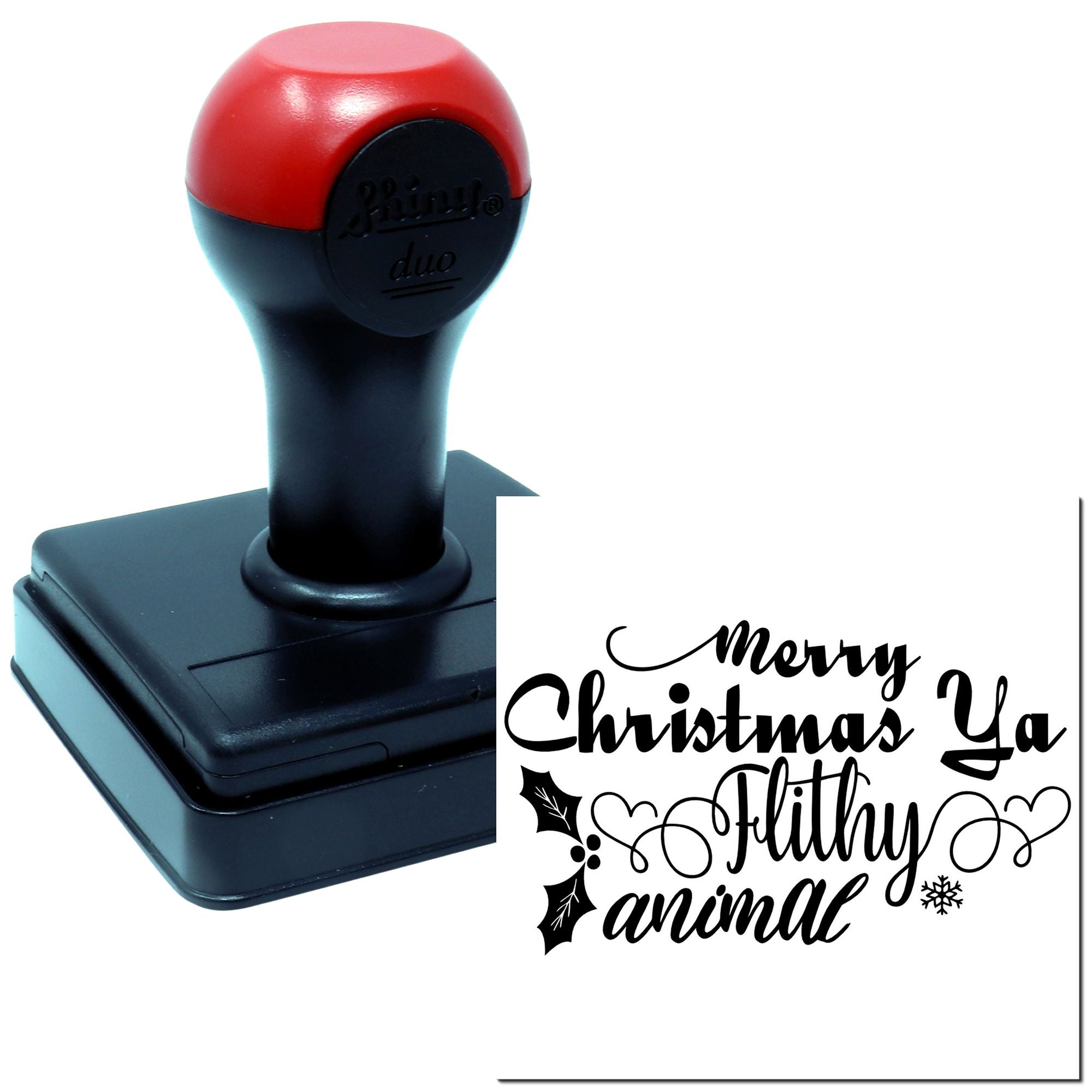 Duo Merry Christmas Ya Filthy Animal Hand Stamp