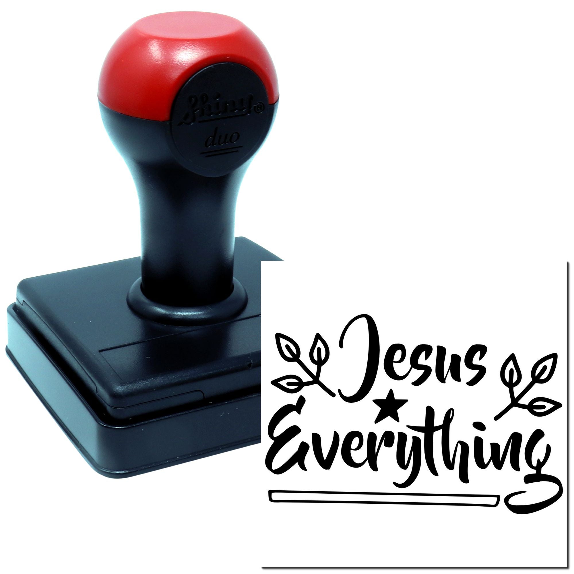 Duo Handlettered Jesus Everything With Leaves Hand Stamp