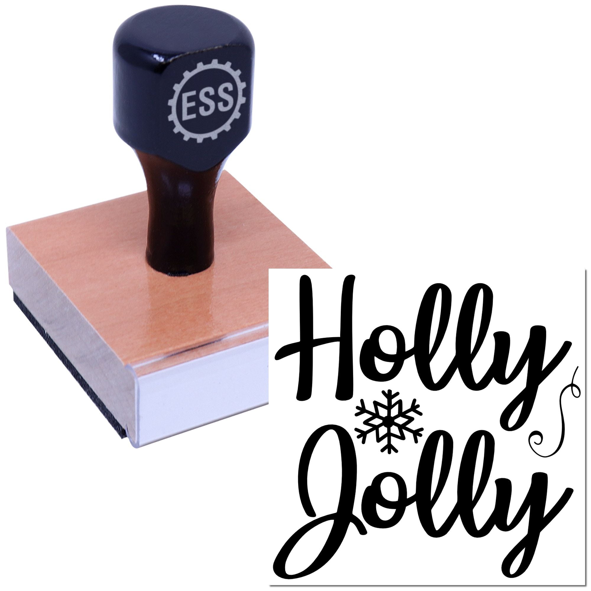 Holiday Cheer Script Papercraft Rubber Stamp