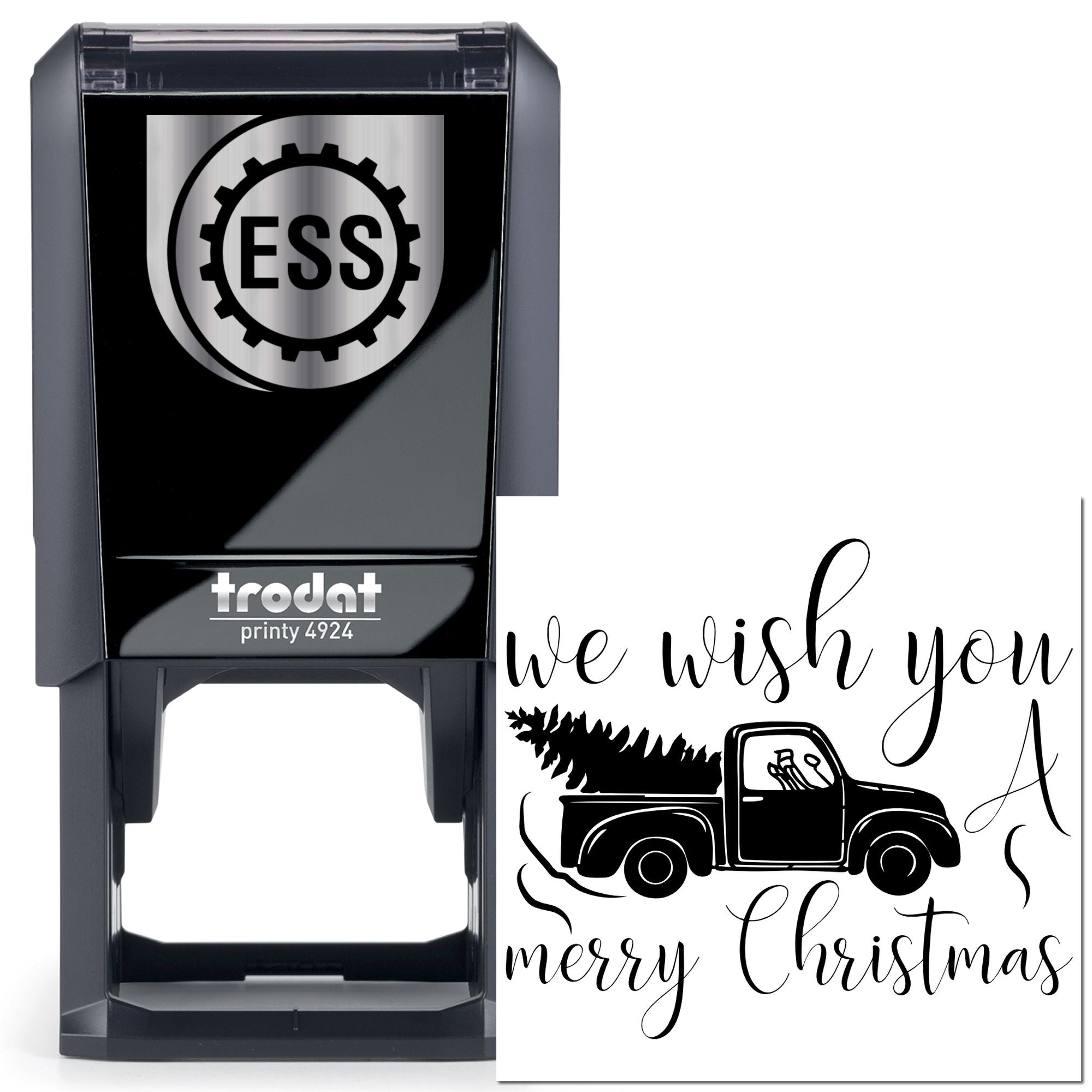 Self-Inking Christmas Truck Greeting Card Stamp