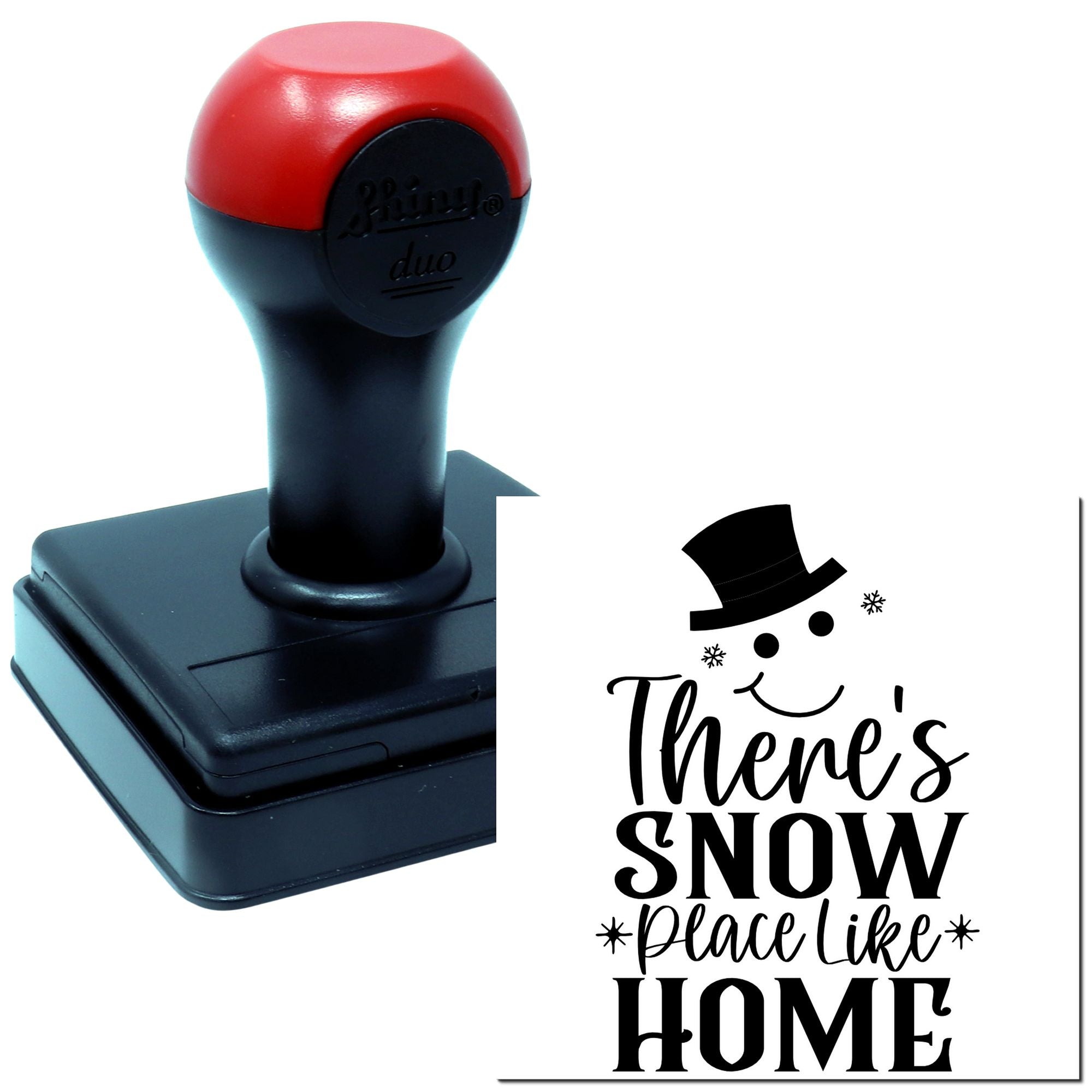 Duo Smiling Snowman Homeward Snowy Cheer Hand Stamp