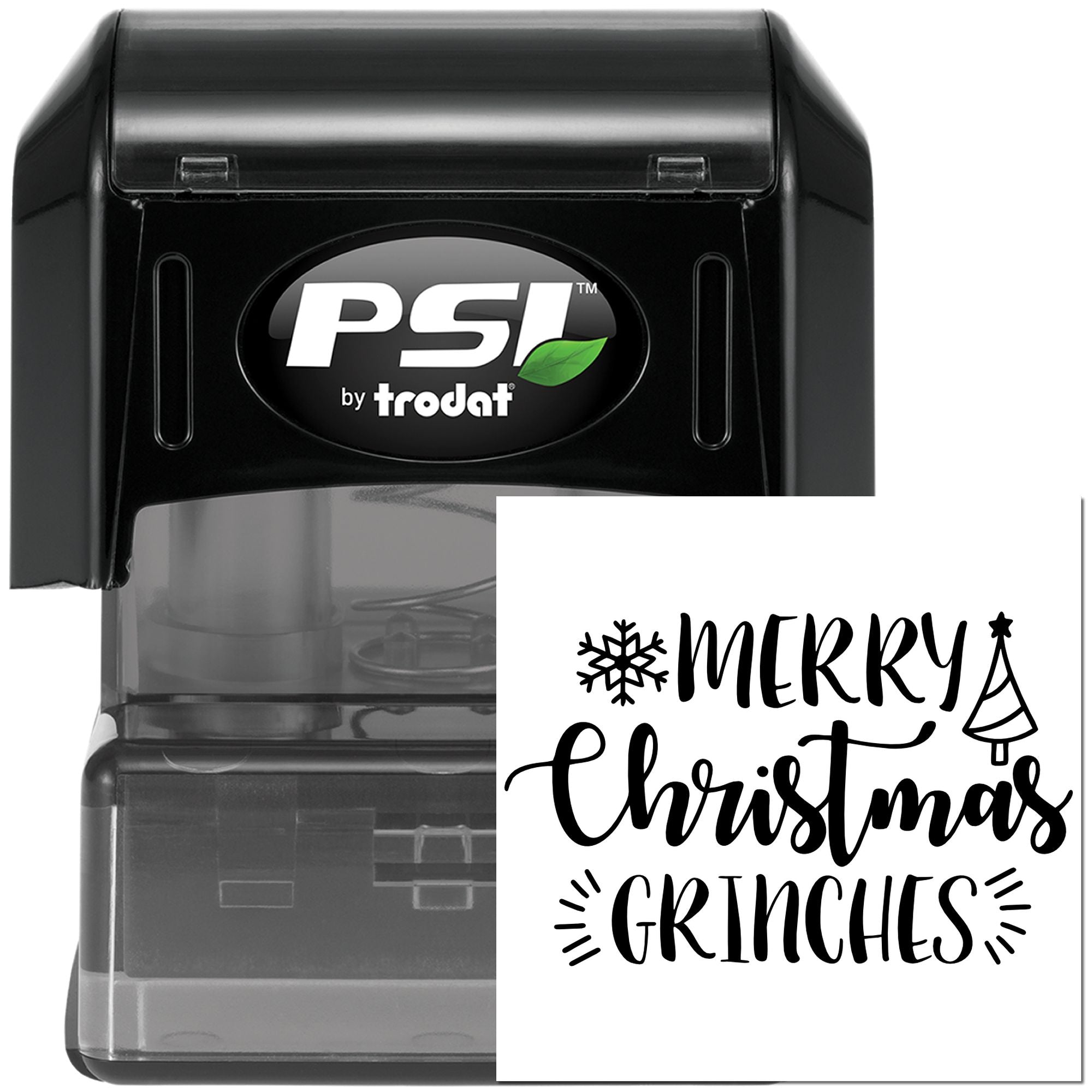 Pre-Inked Merry Christmas Grinches Mini Card Stamp