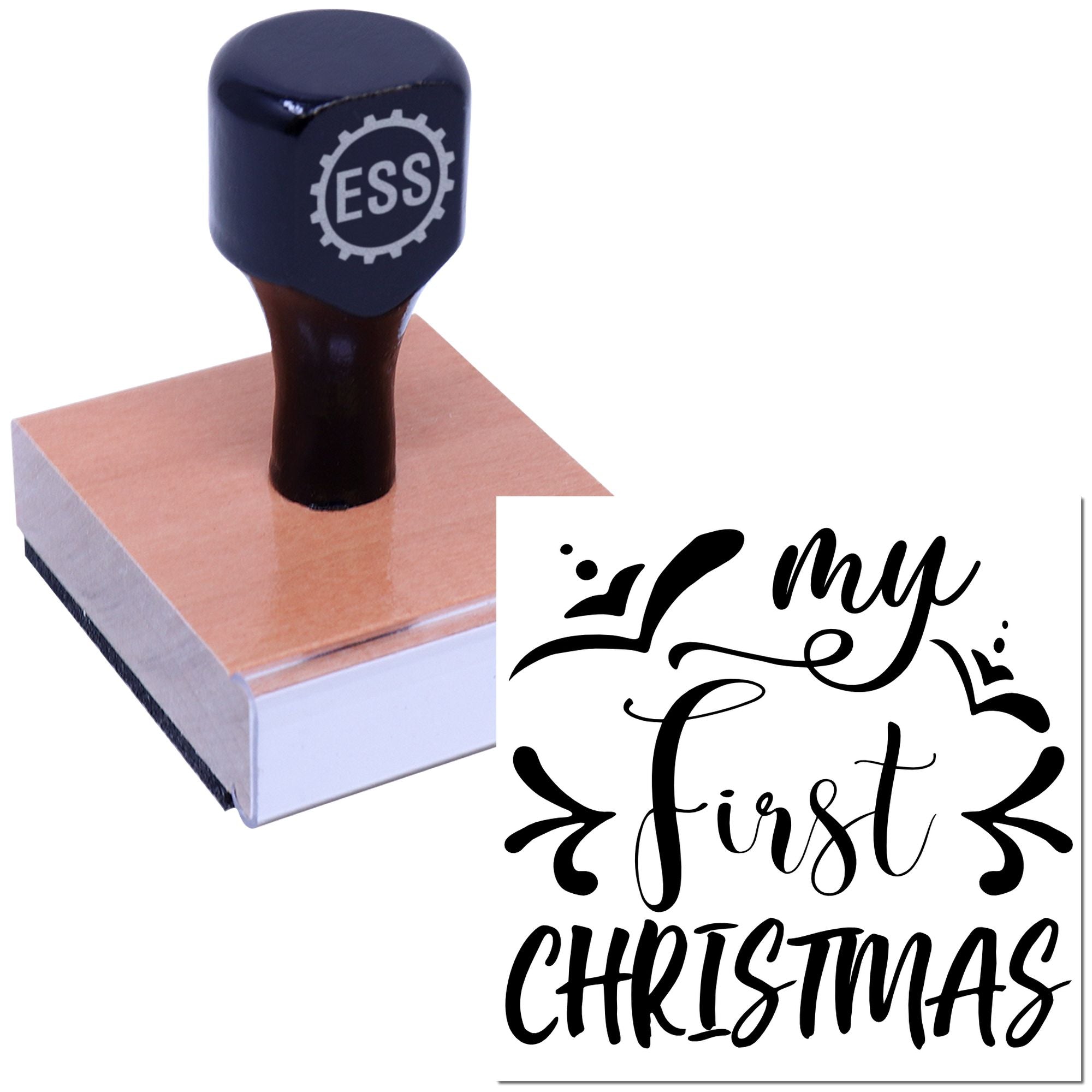 Baby’S First Christmas Party Favor Rubber Stamp