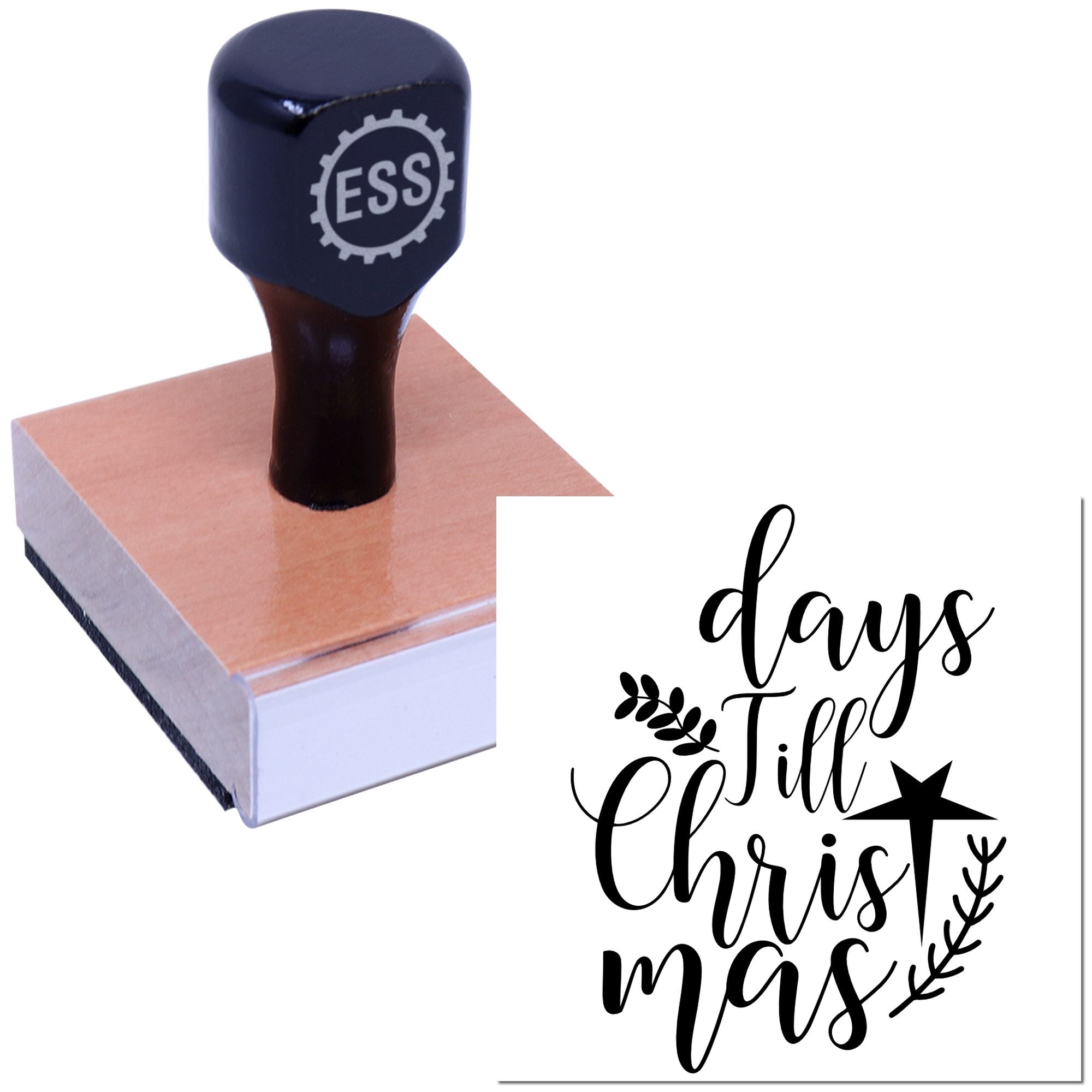 Christmas Countdown Sign Journaling Rubber Stamp