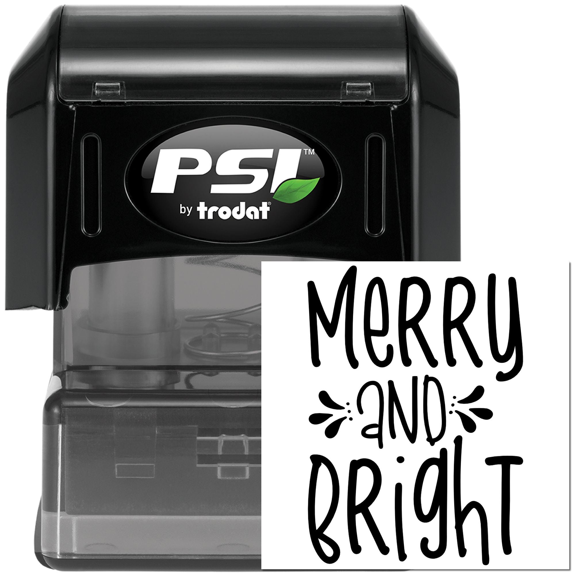 Pre-Inked Merry And Bright Paper Goods Stamp