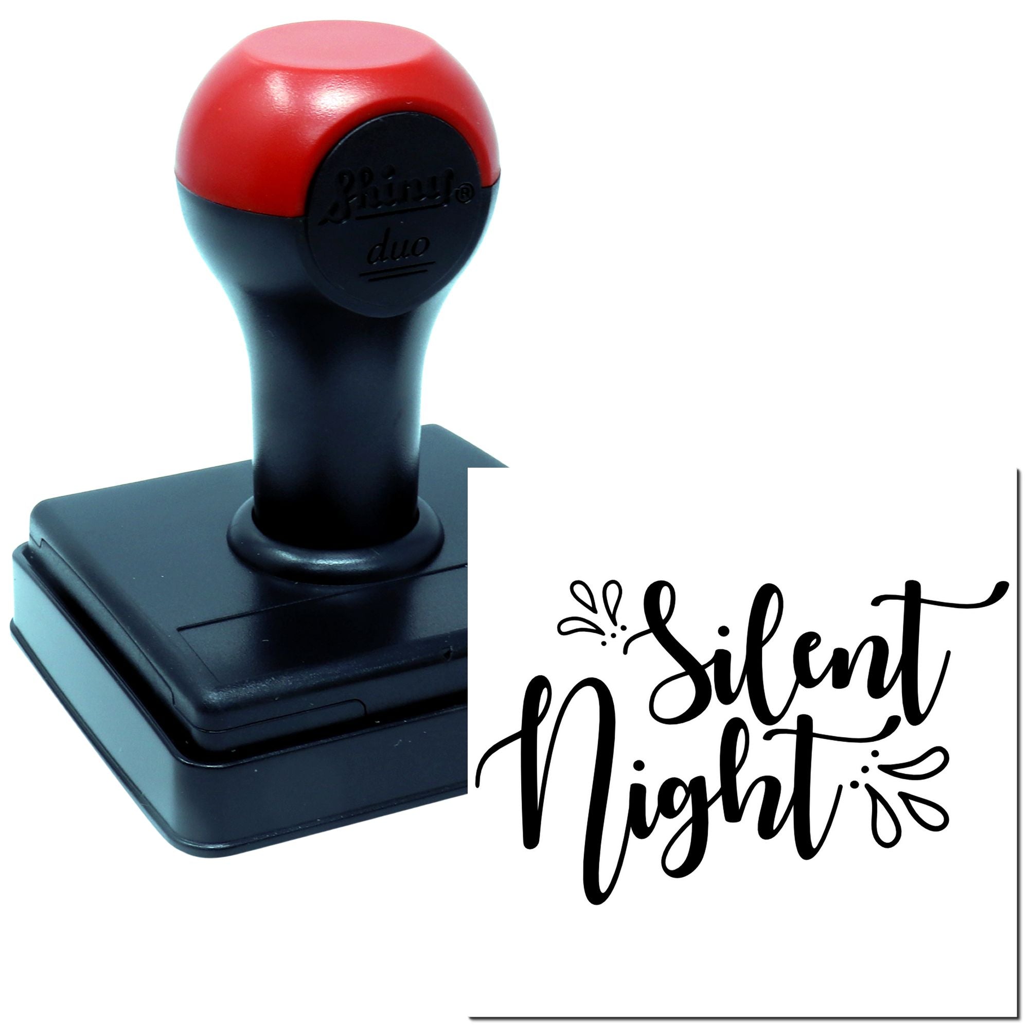Duo Elegant Handlettered Silent Night Artwork Hand Stamp