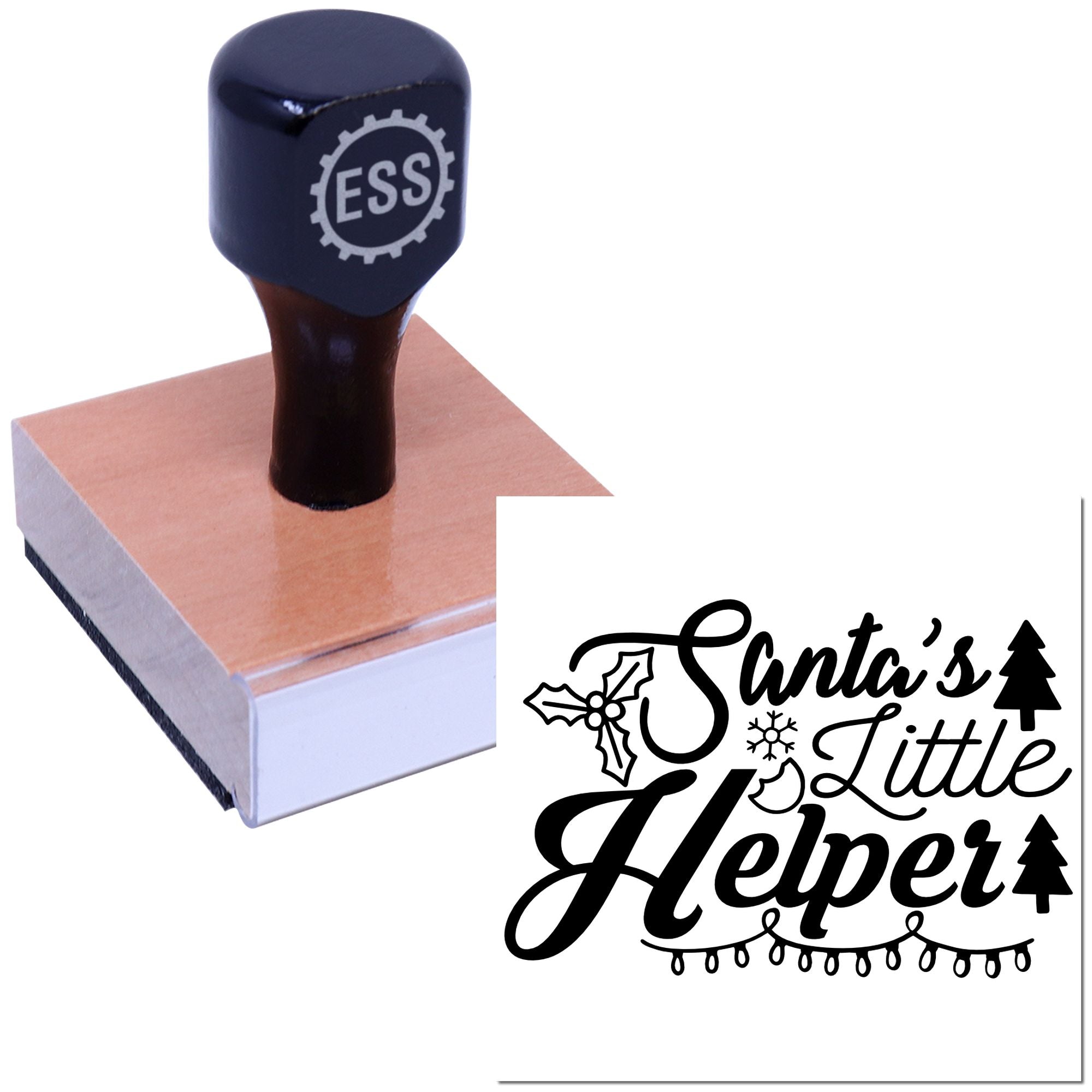 Yuletide Helper Logo Scrapbook Rubber Stamp