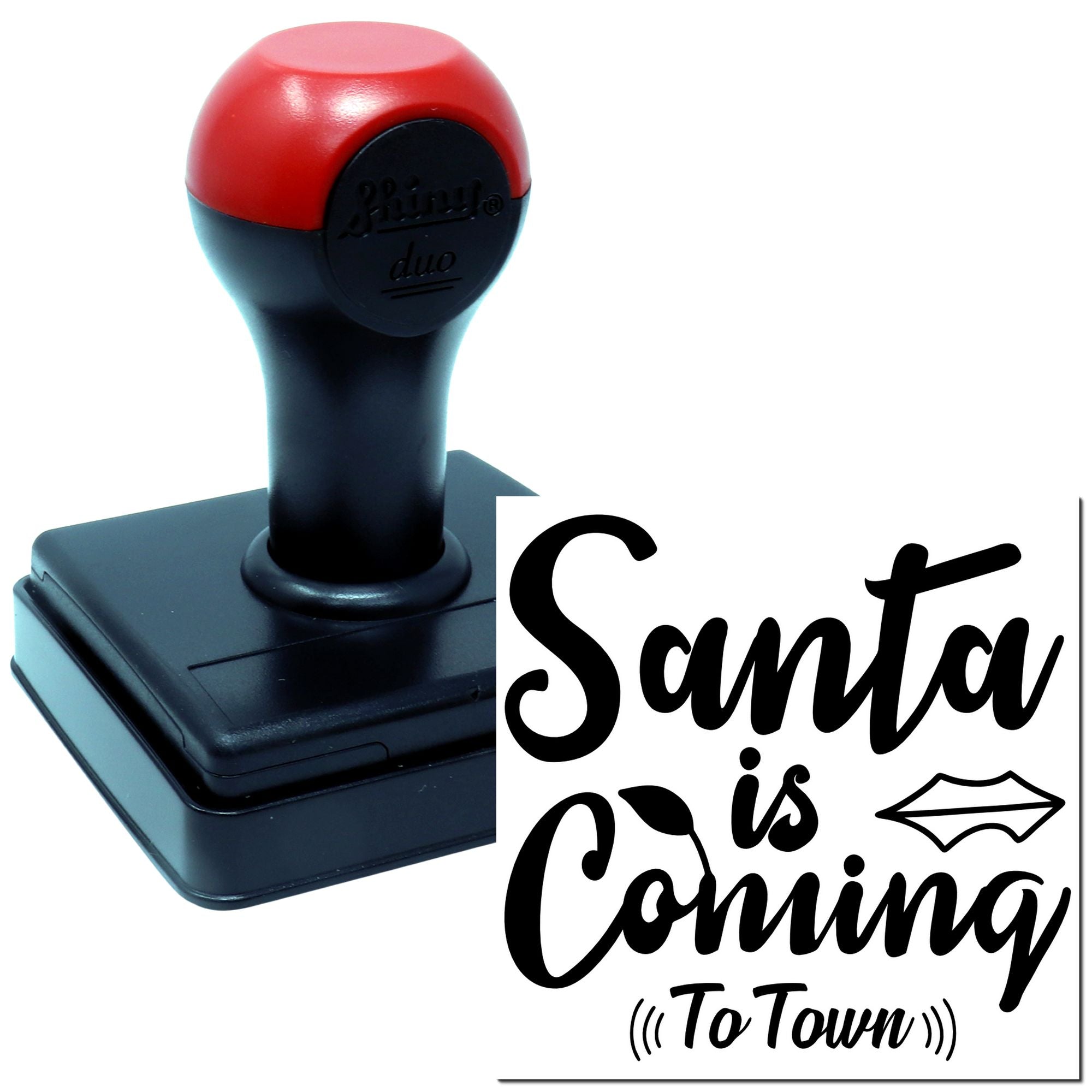 Duo Santa's Kiss Coming To Town Hand Stamp