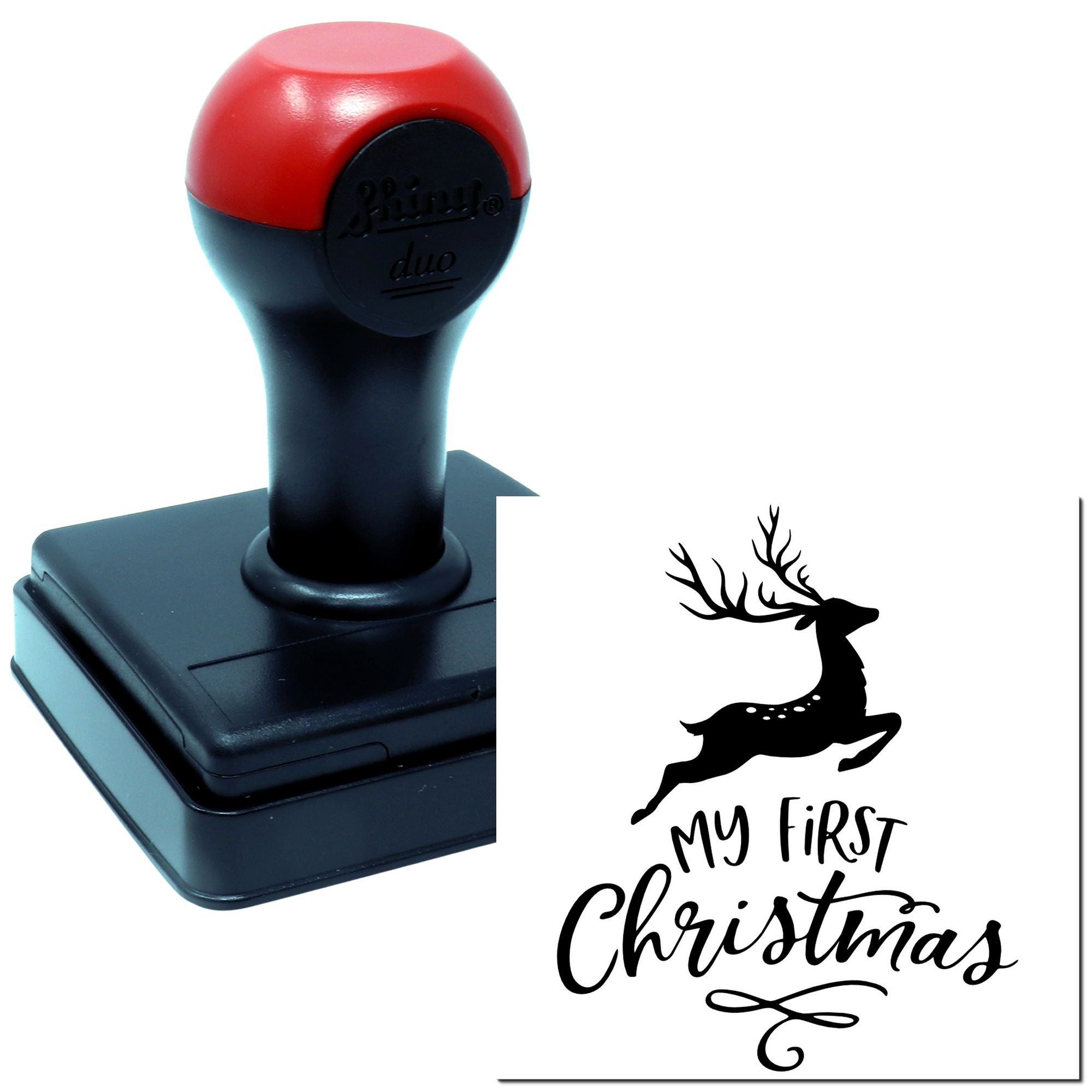 Duo My First Leaping Reindeer Christmas Hand Stamp