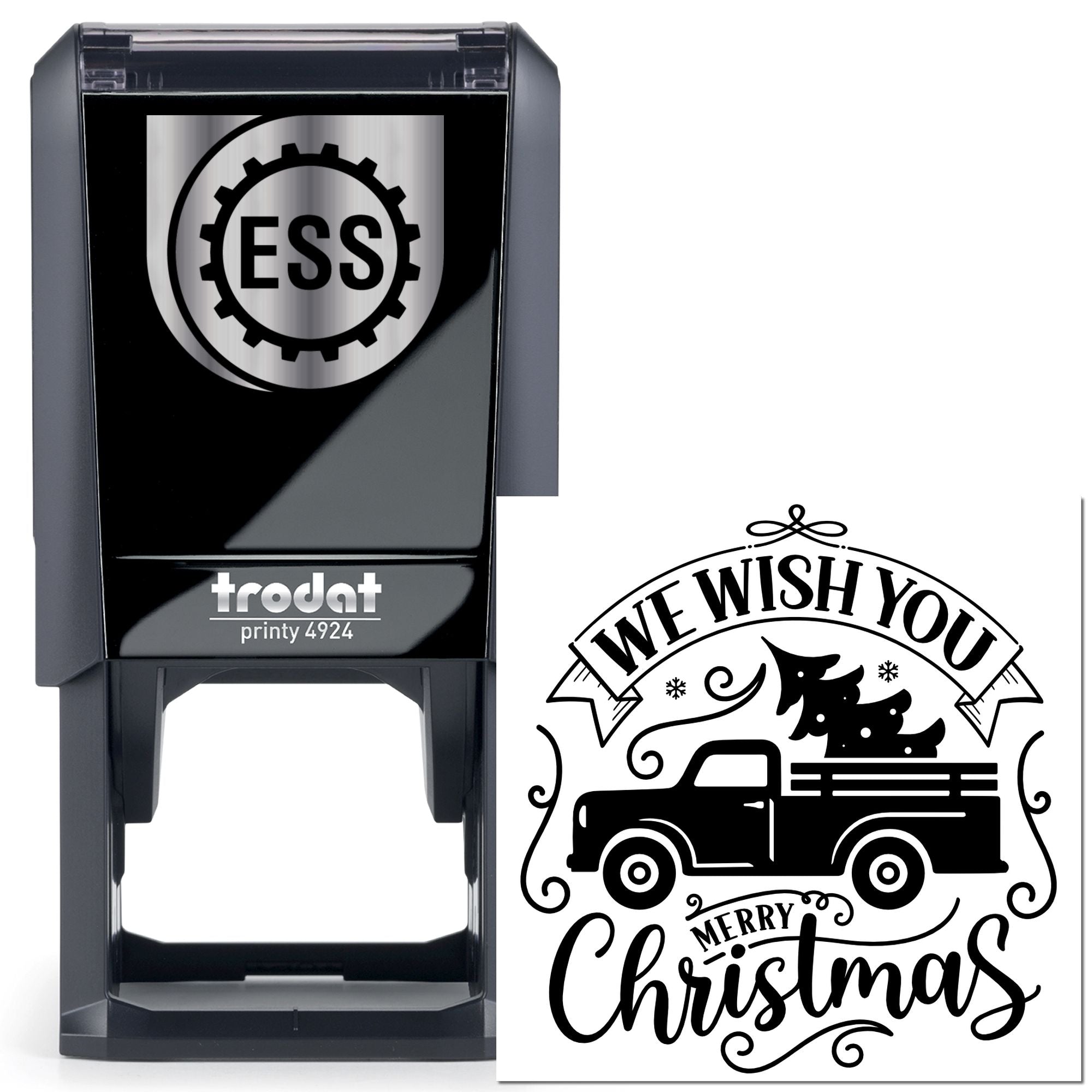 Self-Inking Christmas Truck Tag Stamp