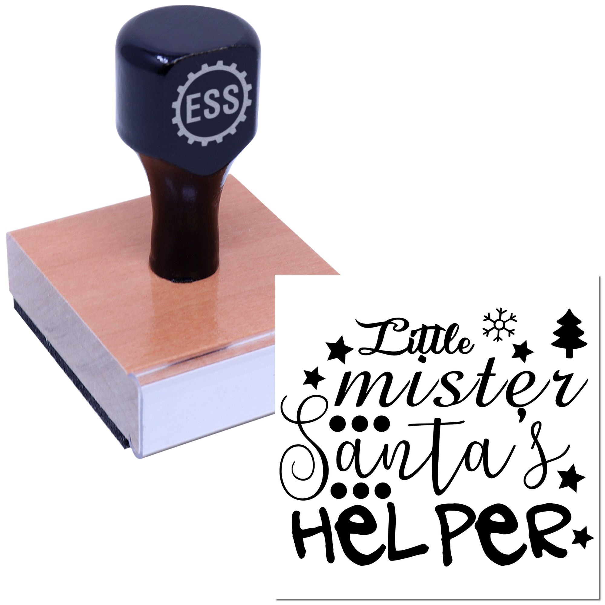 Mini Santa Sidekick Place Card Rubber Stamp