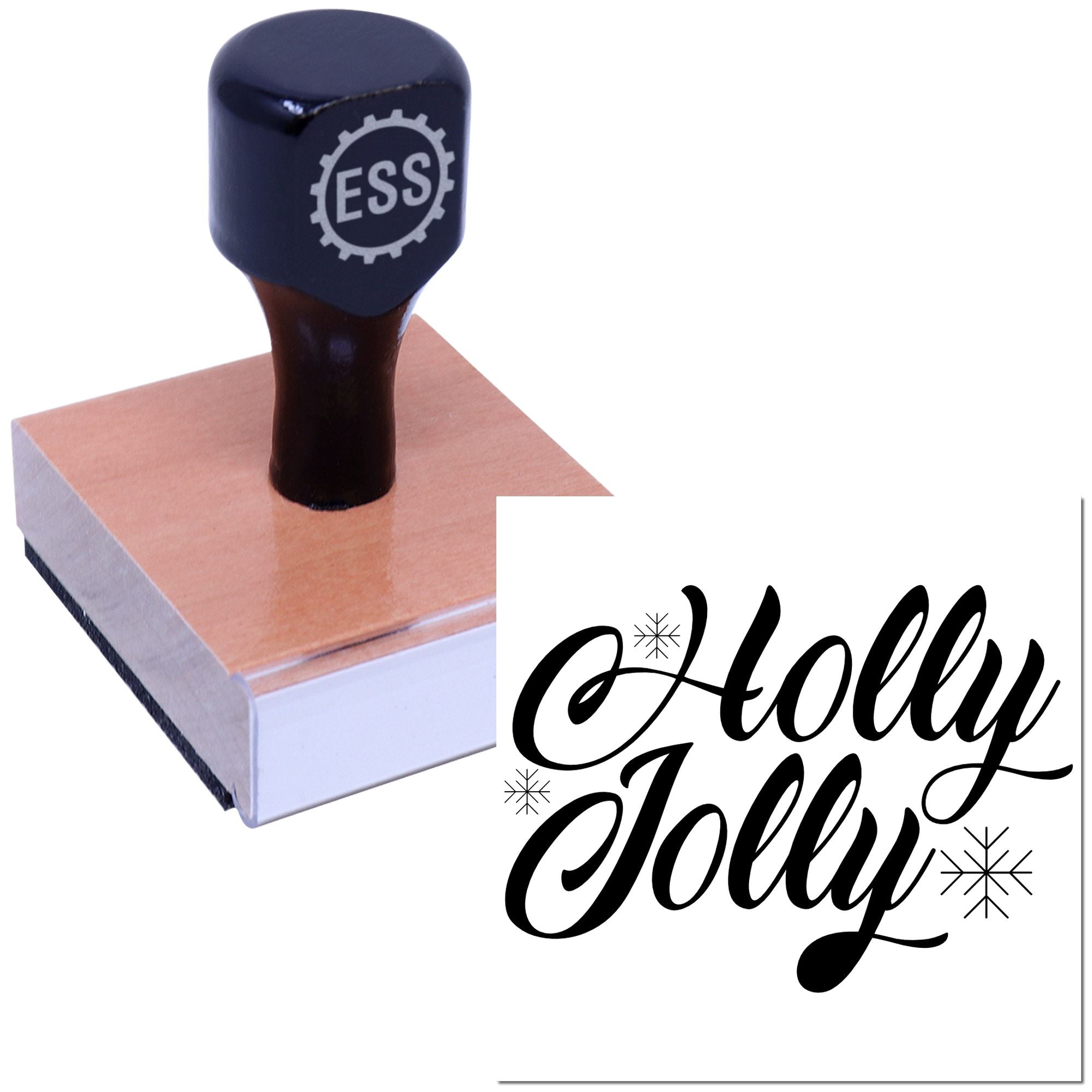 Cheerful Holiday Lettering Scrapbooking Rubber Stamp