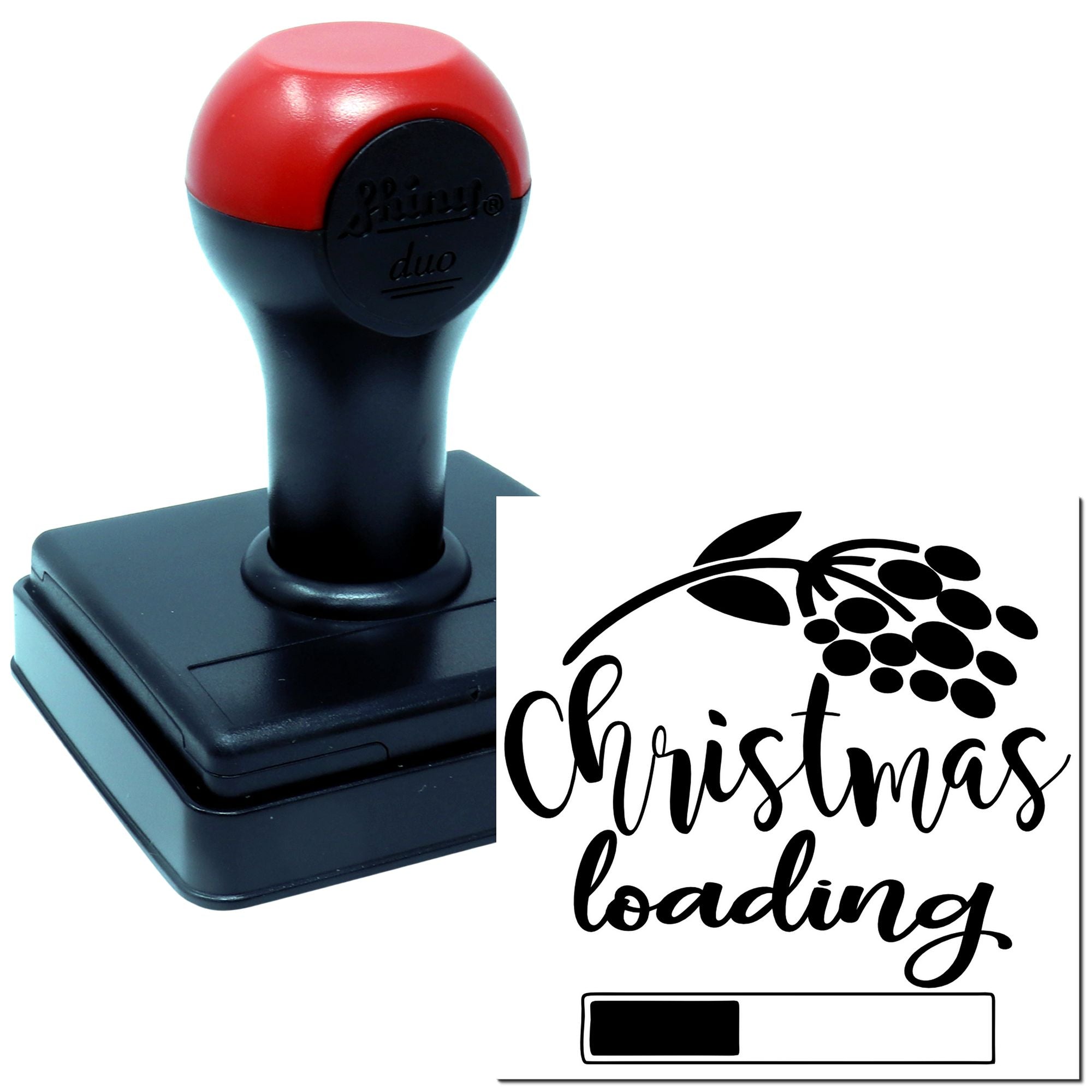 Duo Mistletoe Christmas Loading Progress Bar Hand Stamp
