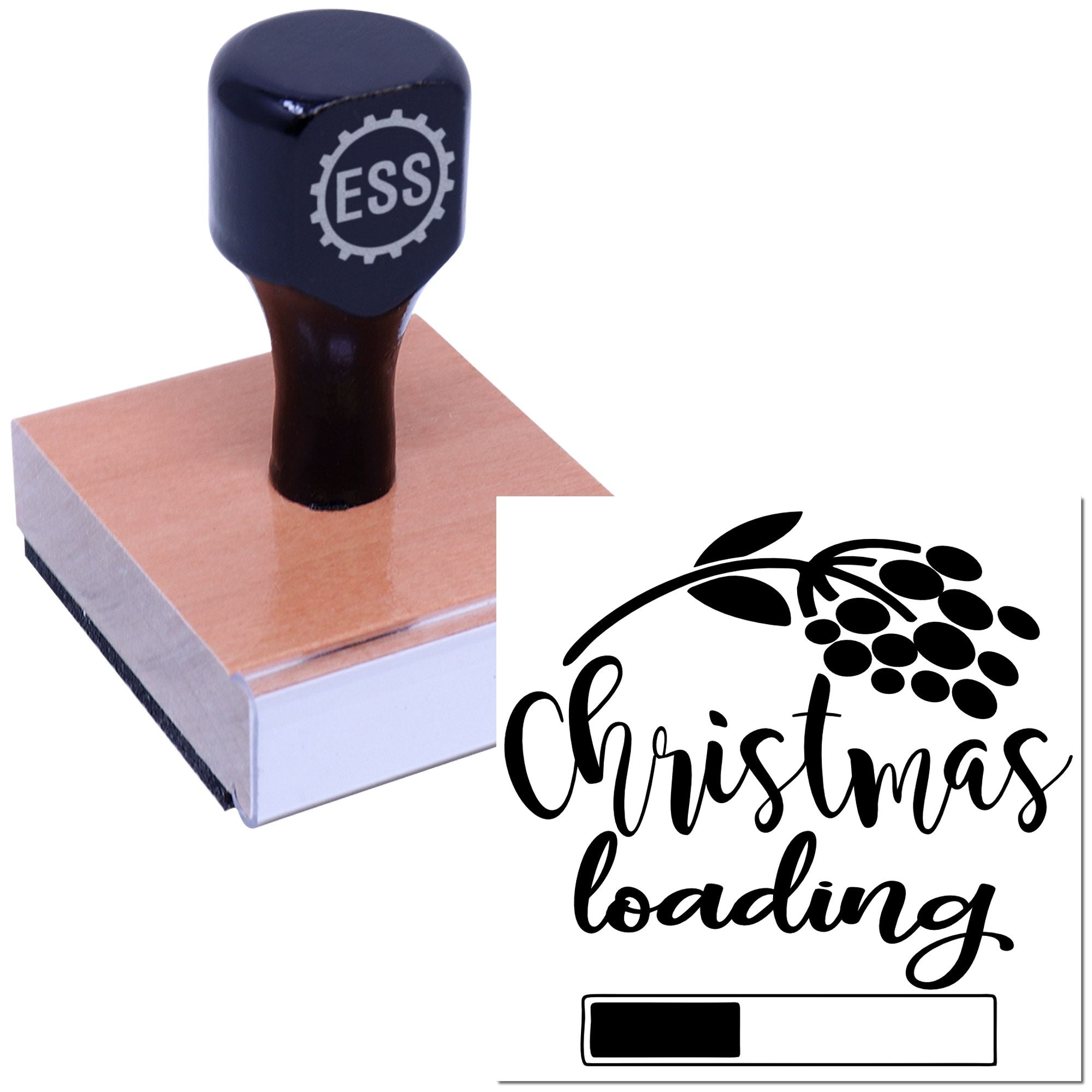Festive Loading Bar Handcraft Rubber Stamp