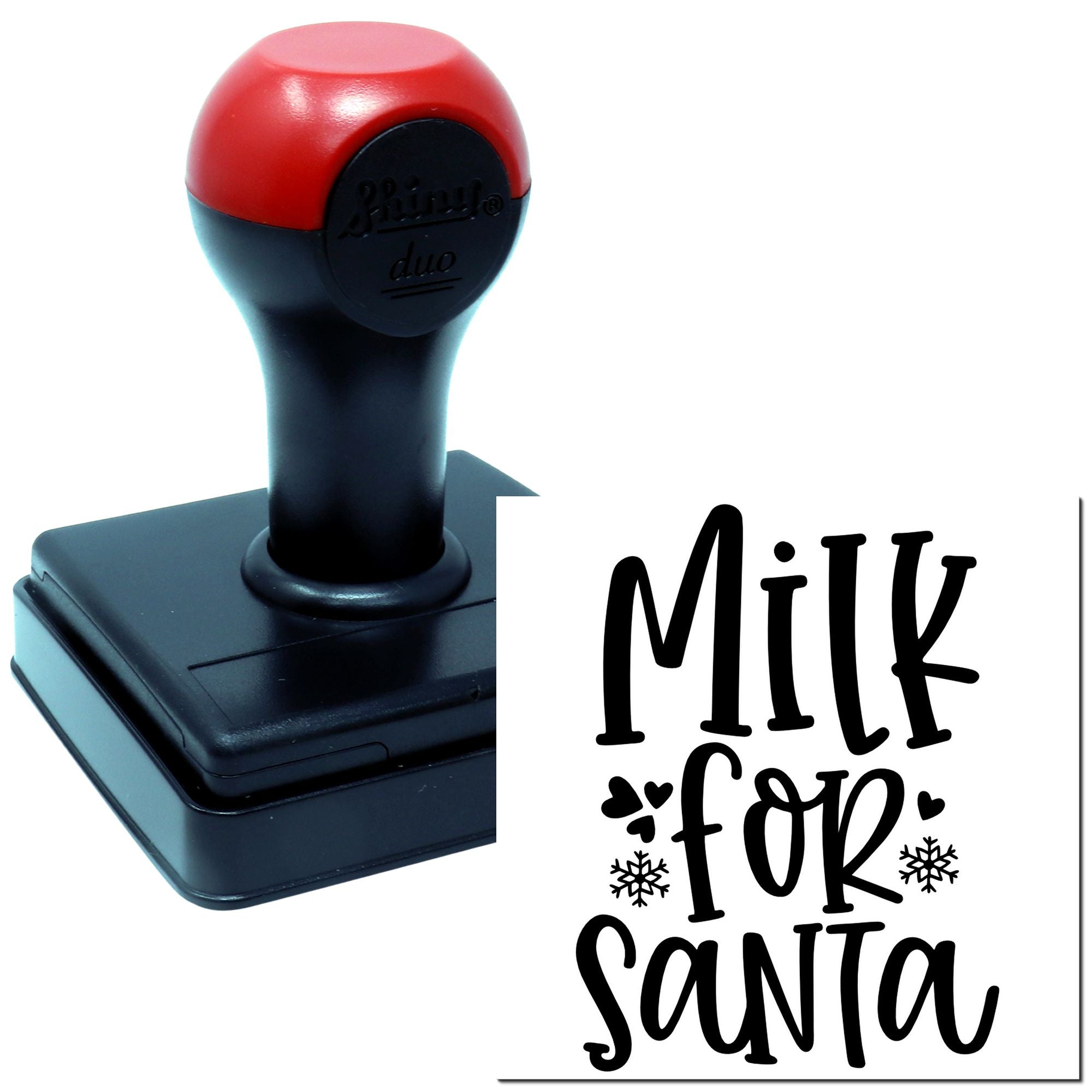 Duo Whimsical Milk For Santa Sign Hand Stamp