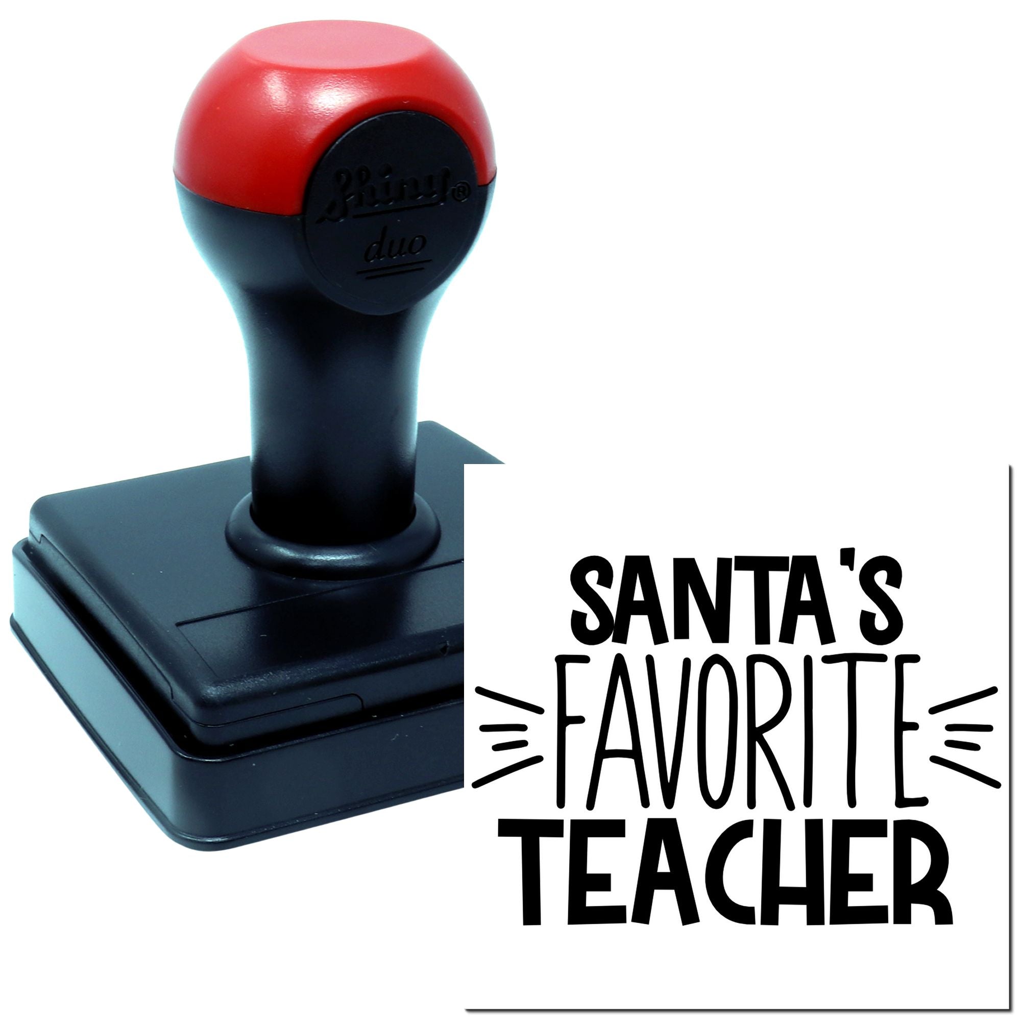 Duo Santa's Favorite Teacher Holiday Tee Hand Stamp