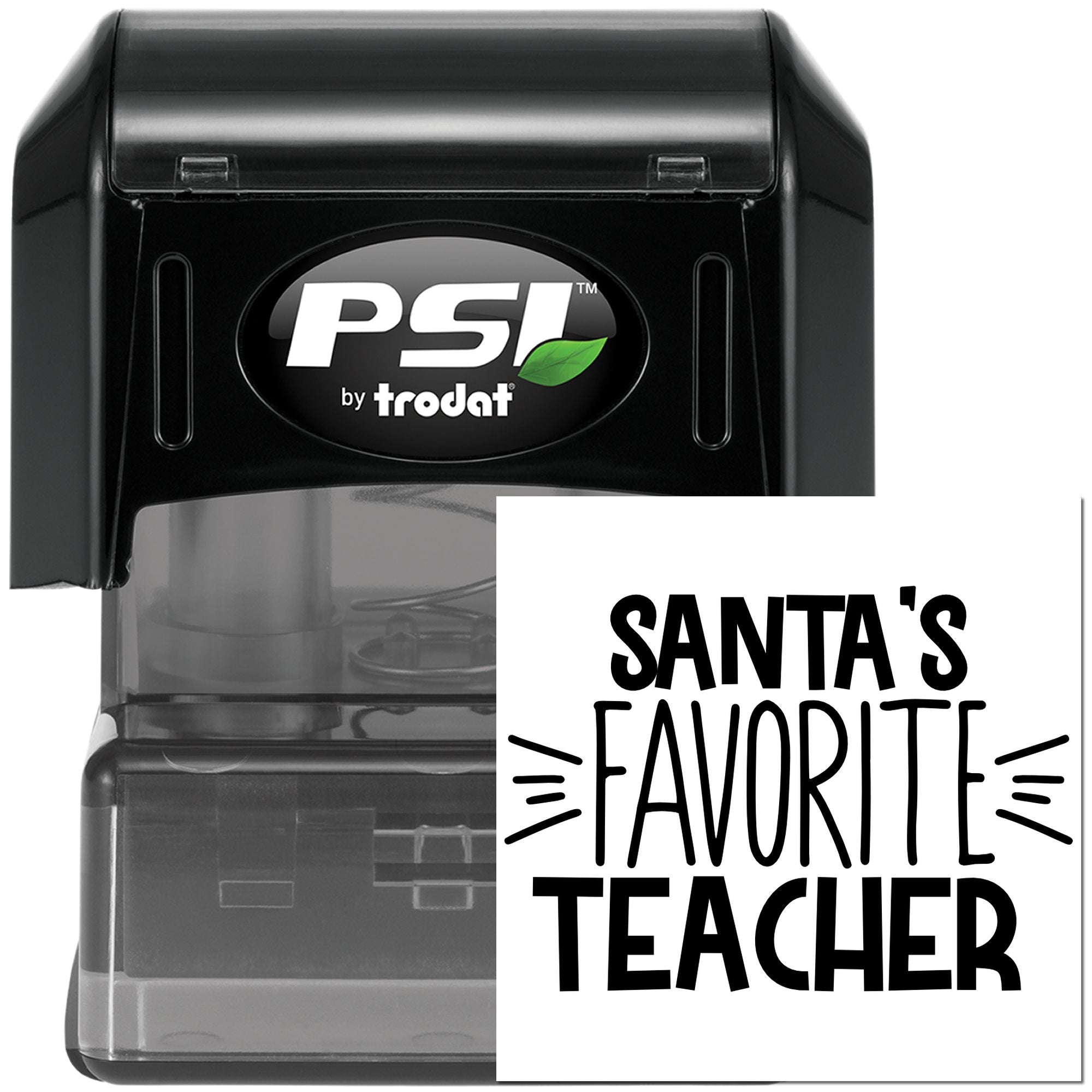 Pre-Inked Santa's Favorite Teacher Greeting Card Stamp