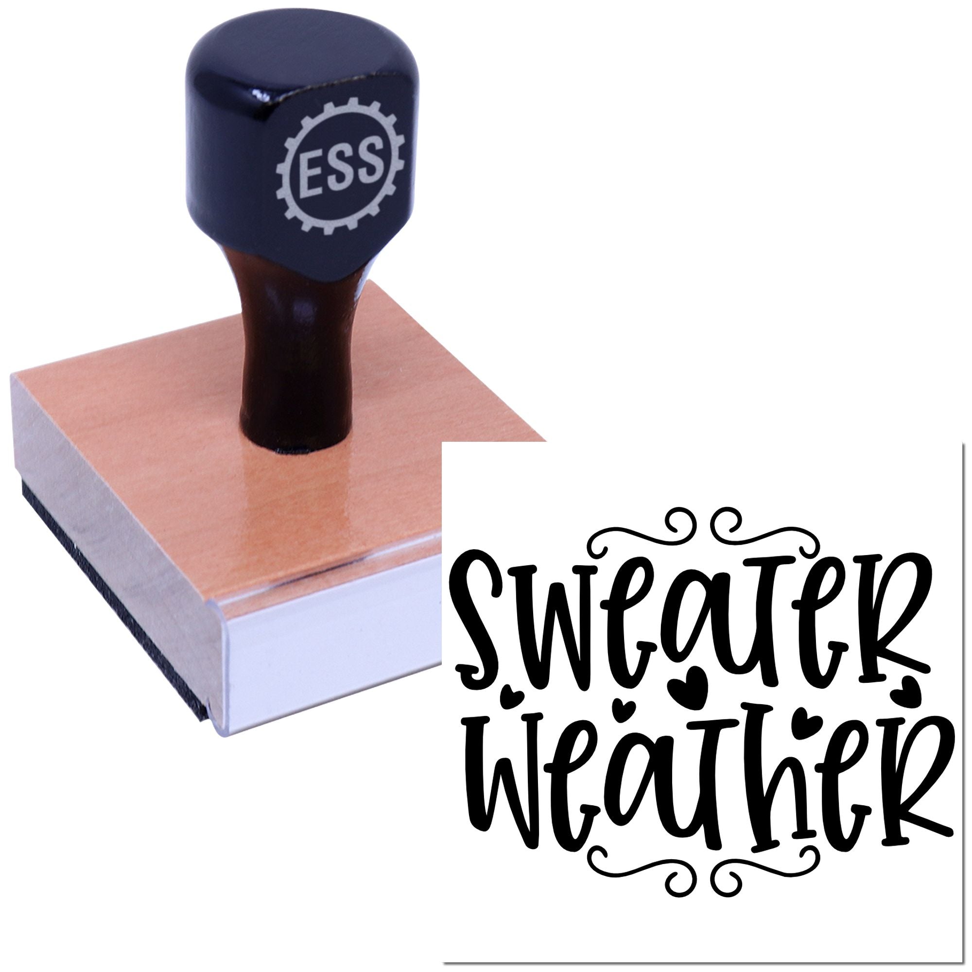 Cozy Sweater Season Favor Tag Rubber Stamp