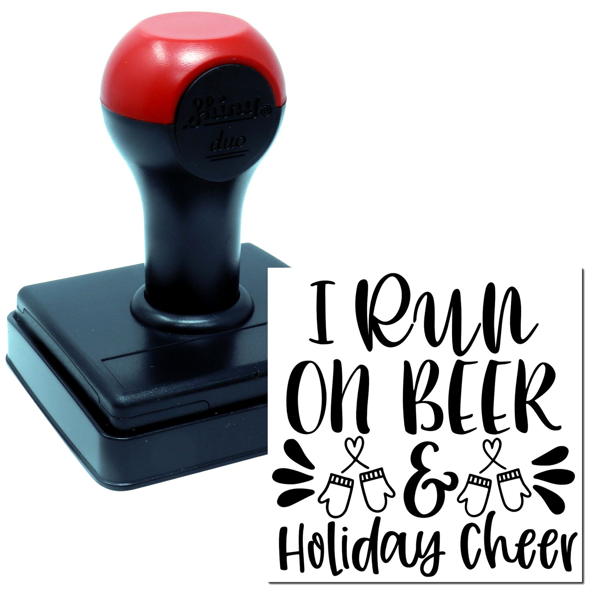 Duo Beer Fueled Holiday Cheer Run Hand Stamp