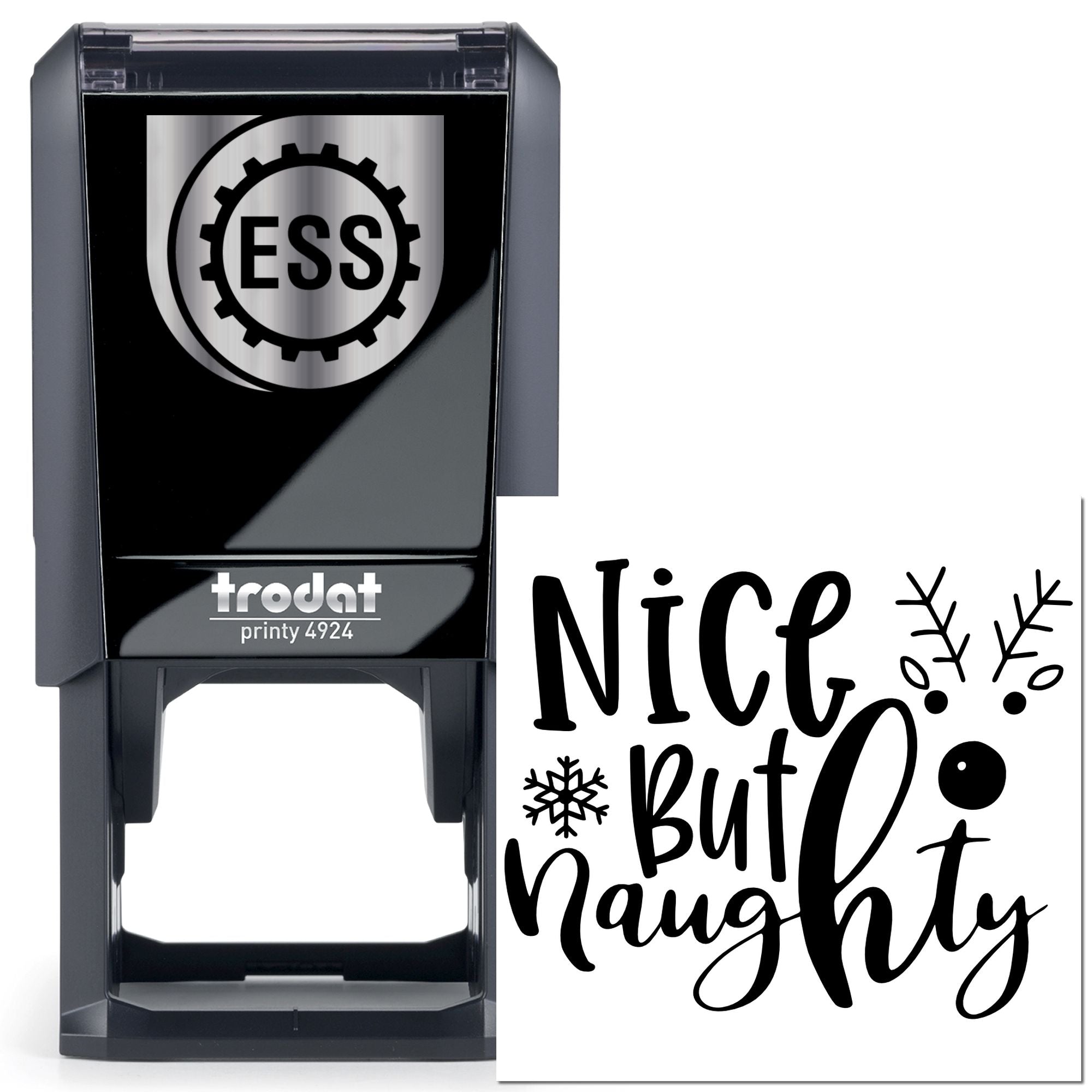 Self-Inking Naughty Nice Handcraft Stamp