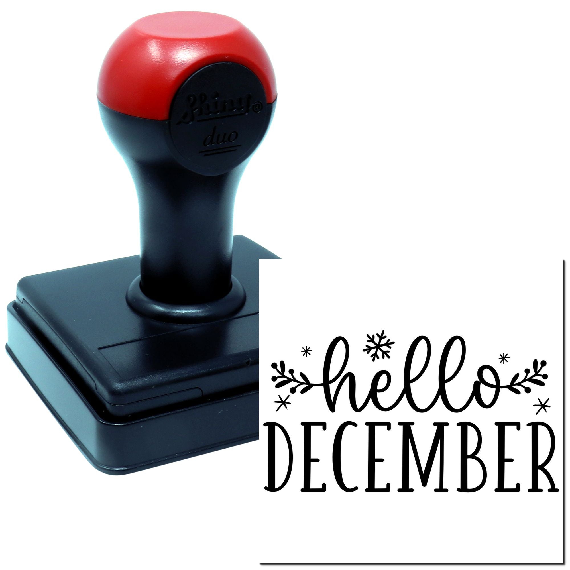Duo Festive Hello December Winter Welcome Sign Hand Stamp