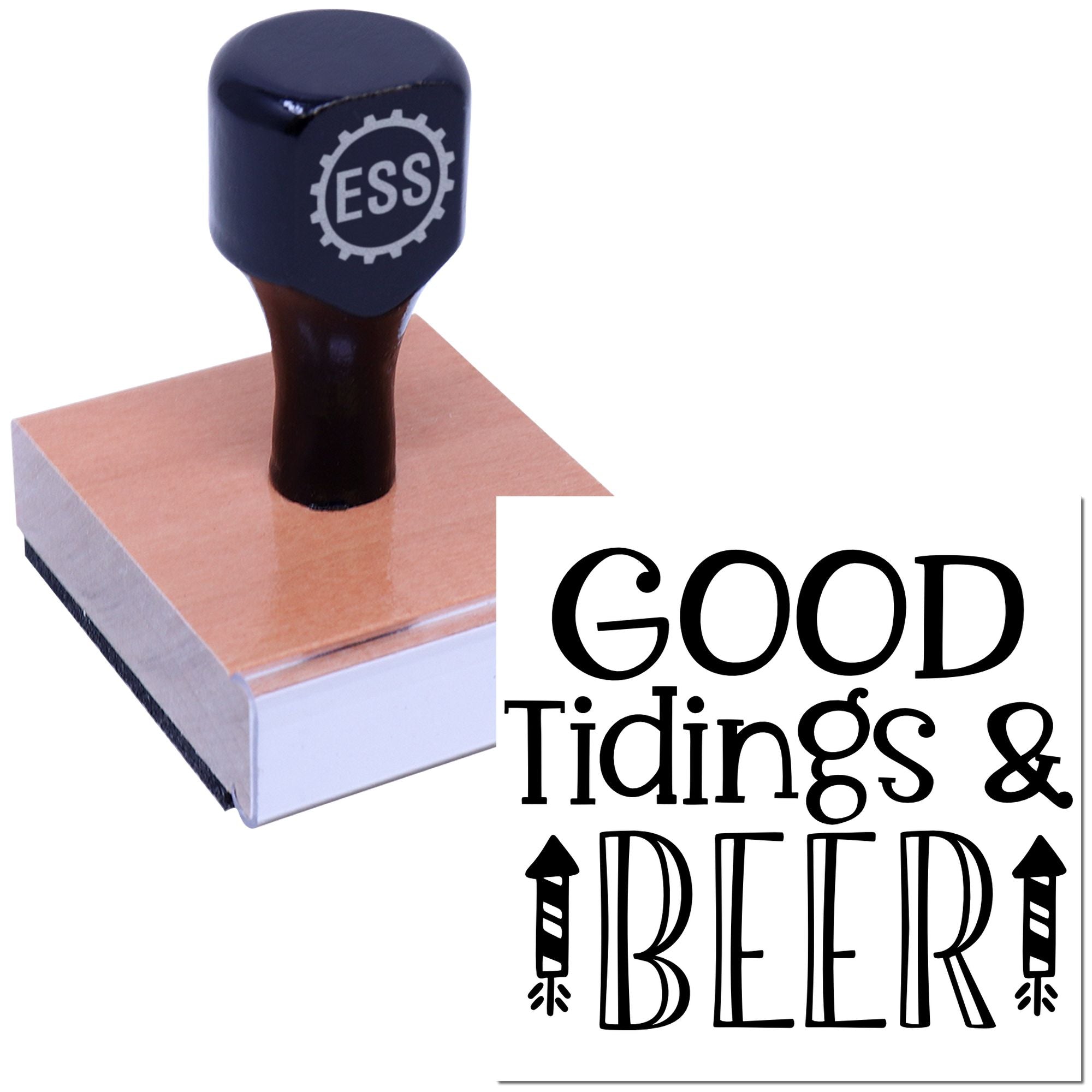 Holiday Beer Cheer Journaling Rubber Stamp