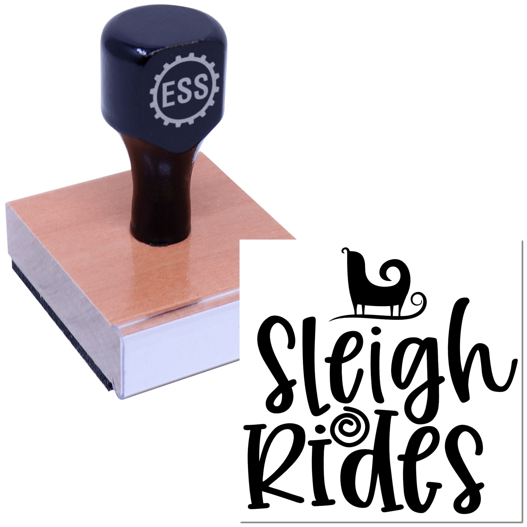 Frosty Sleigh Journey Note Card Rubber Stamp