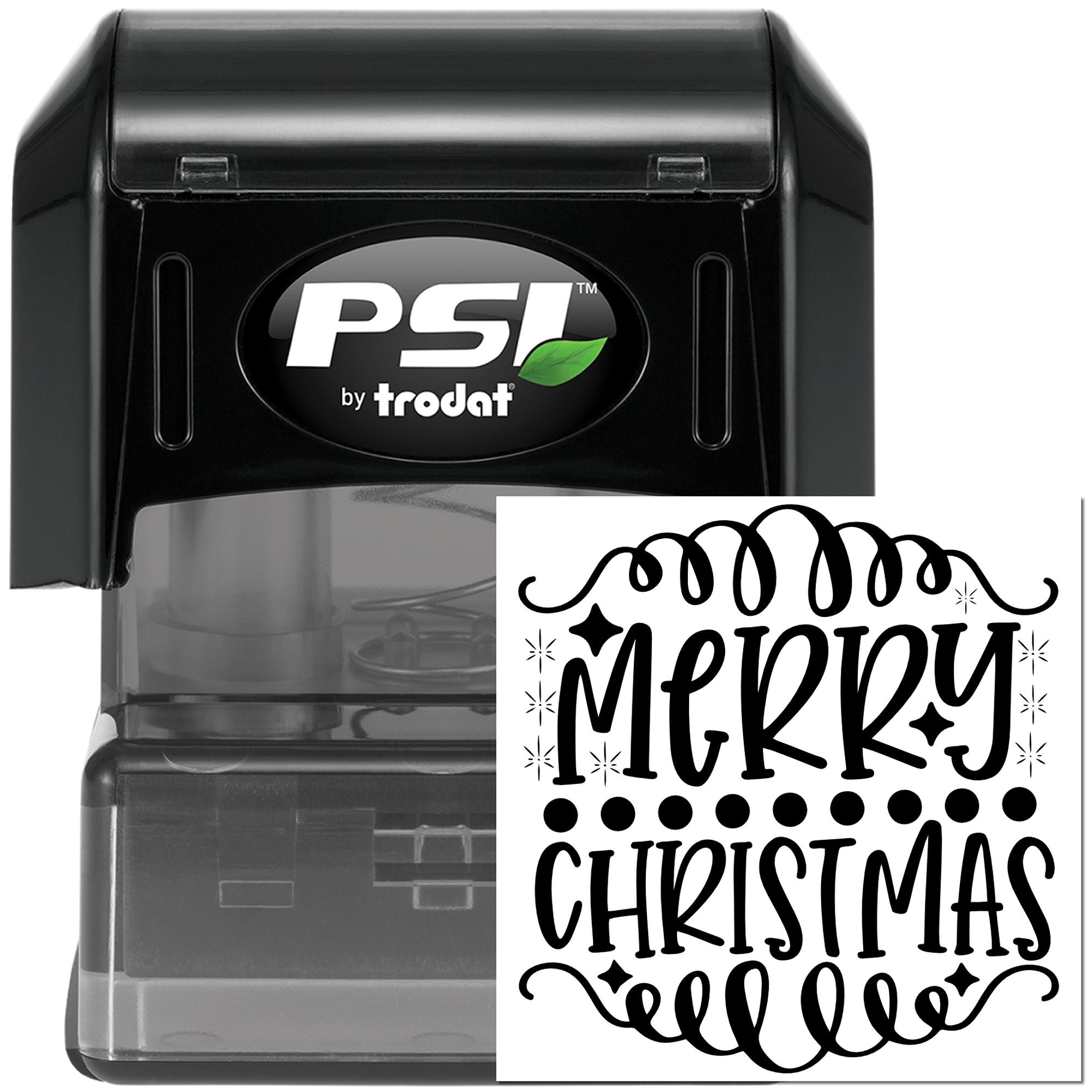 Pre-Inked Merry Christmas Design Greeting Card Stamp