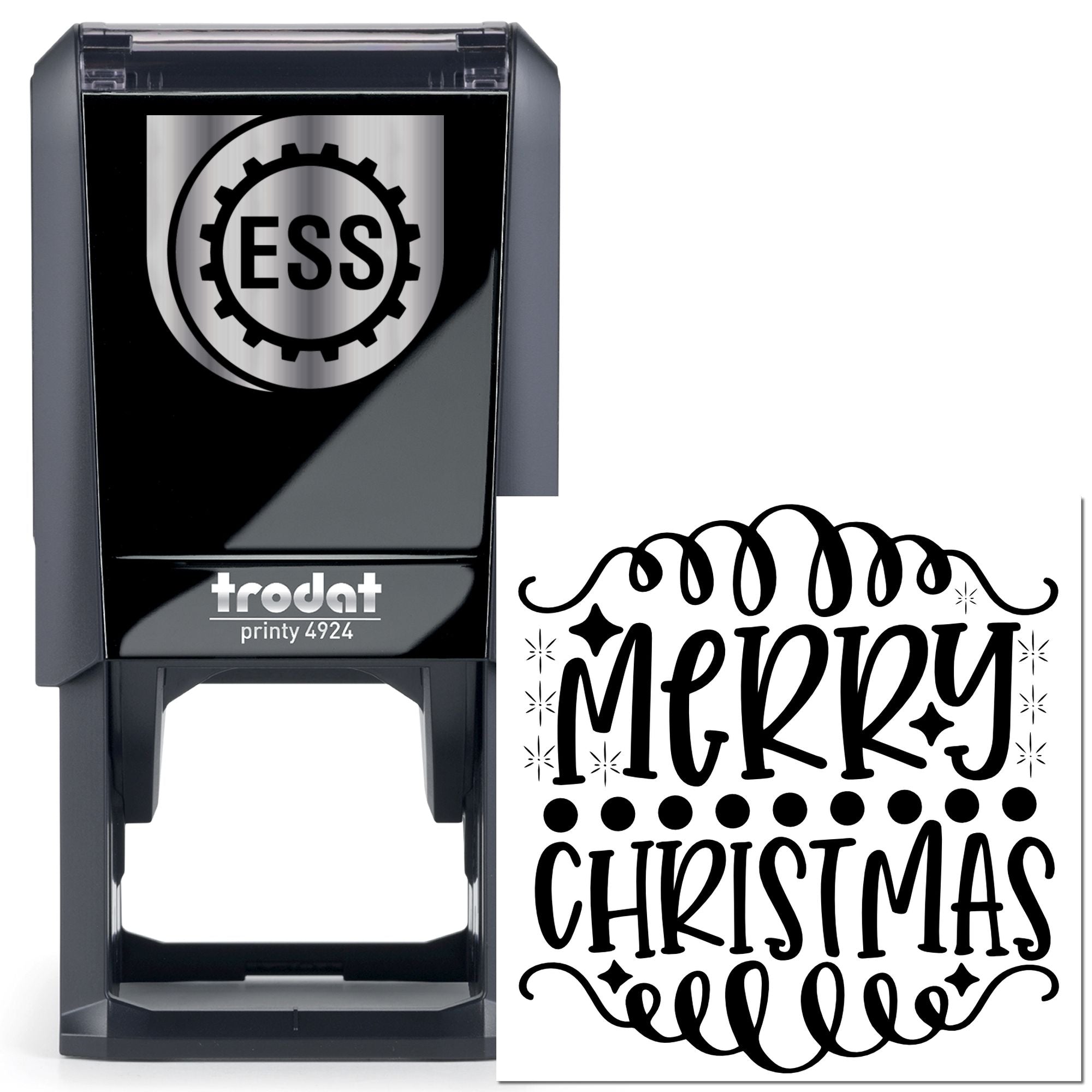 Self-Inking Merry Christmas Mini Card Stamp