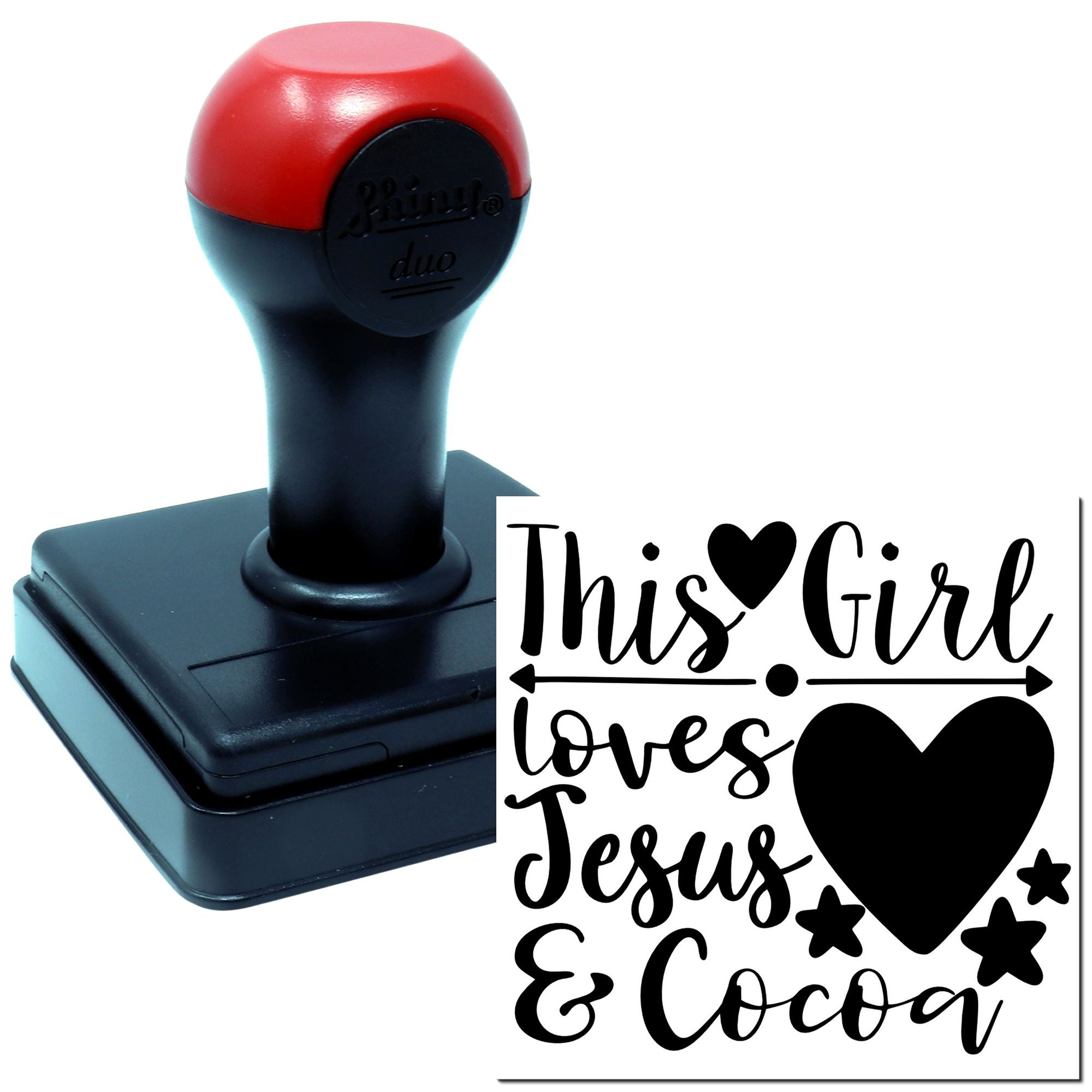 Duo Girl Hearts Jesus And Cocoa Hand Stamp