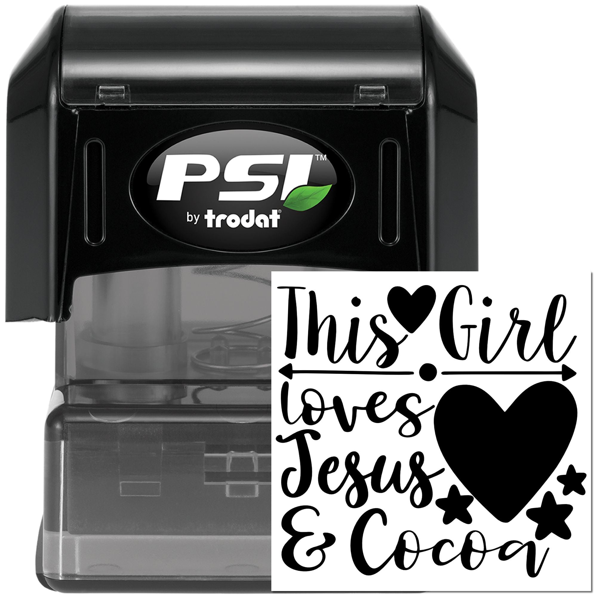 Pre-Inked Jesus Loves Cocoa Note Card Stamp