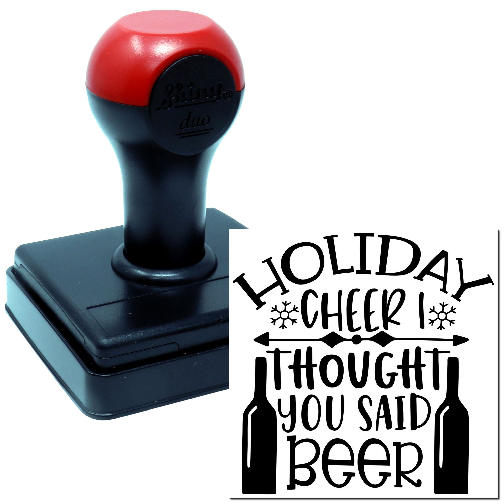 Duo Holiday Cheers Mistaken For Beer Hand Stamp