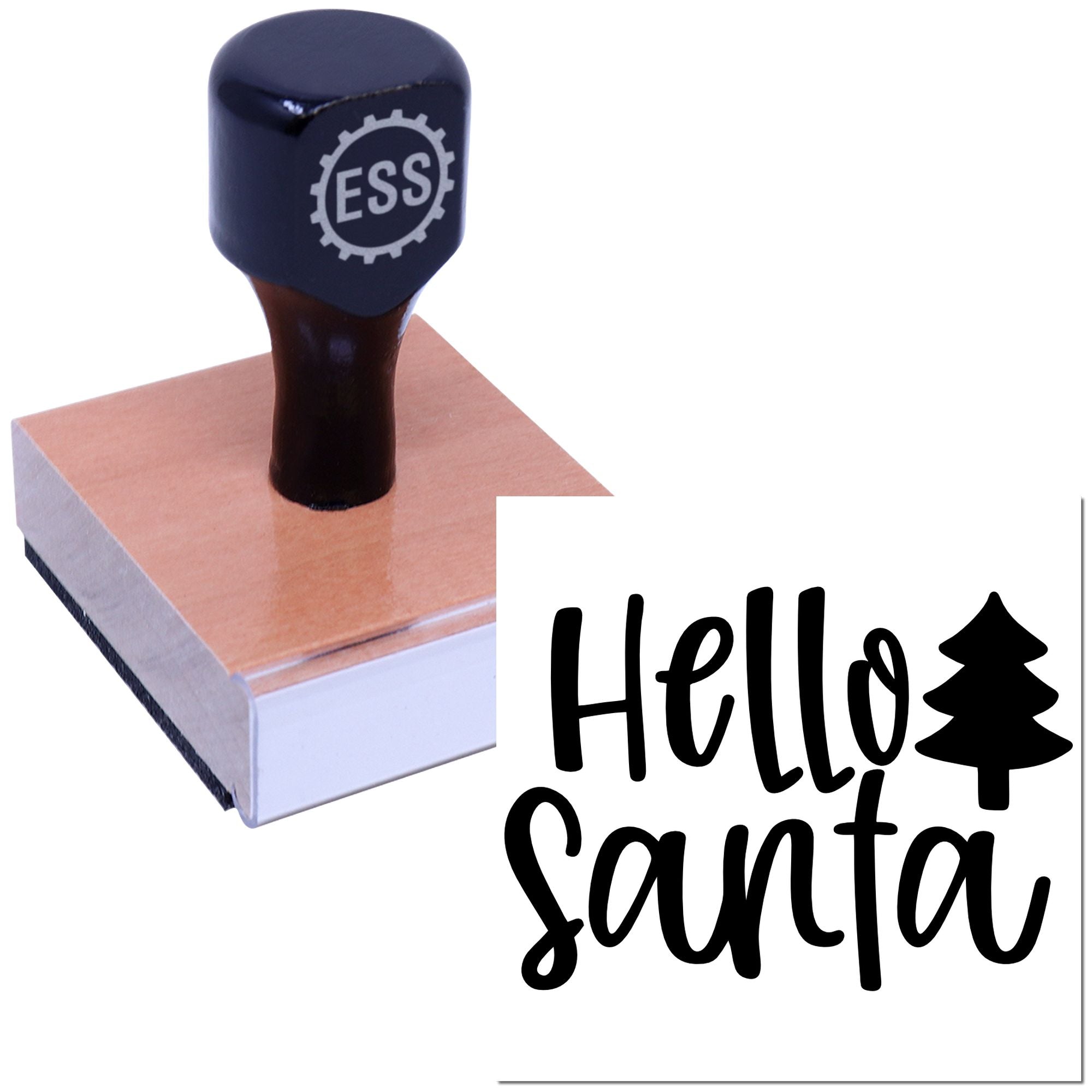 Festive Santa Greeting Card Rubber Stamp