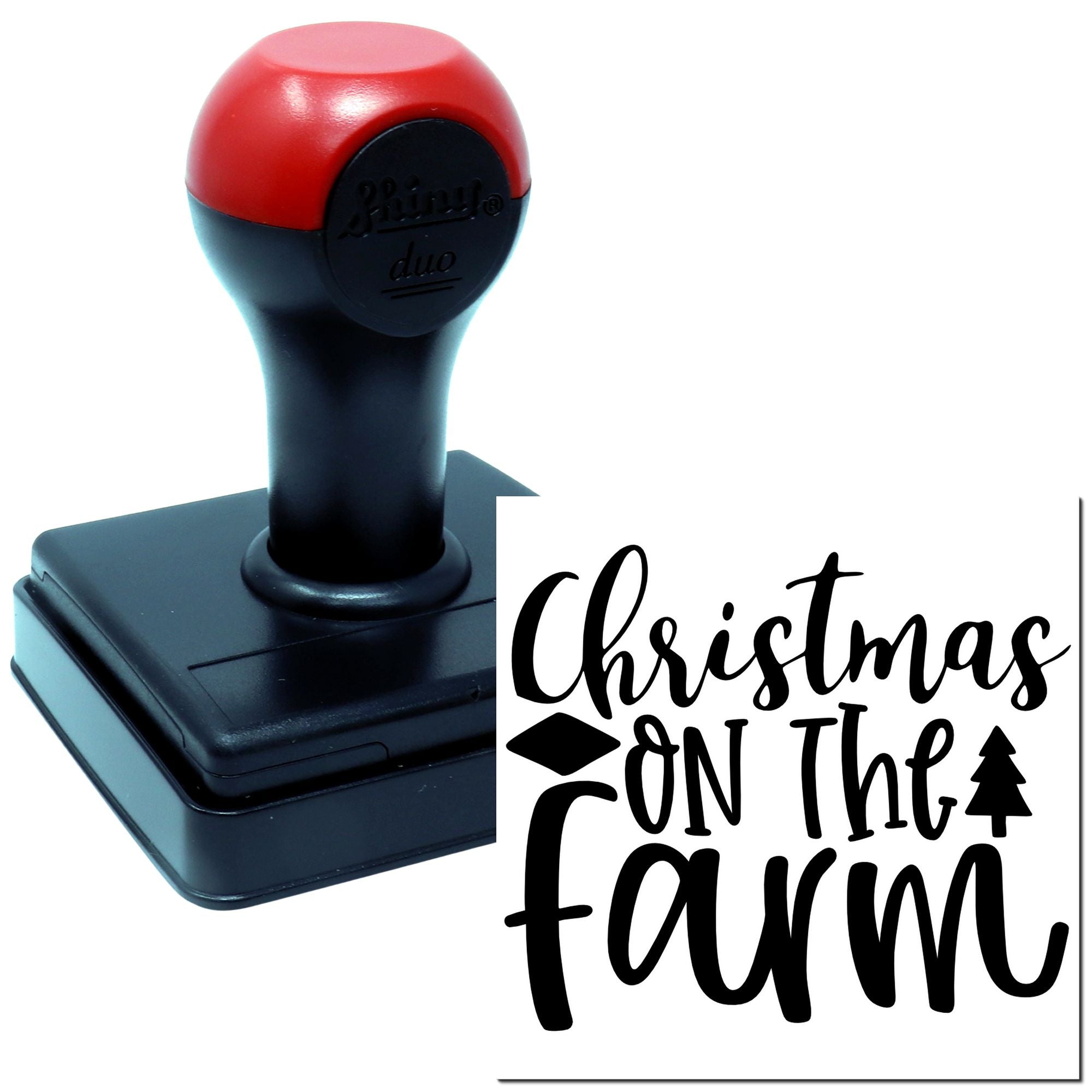 Duo Handlettered Christmas On The Farm Hand Stamp